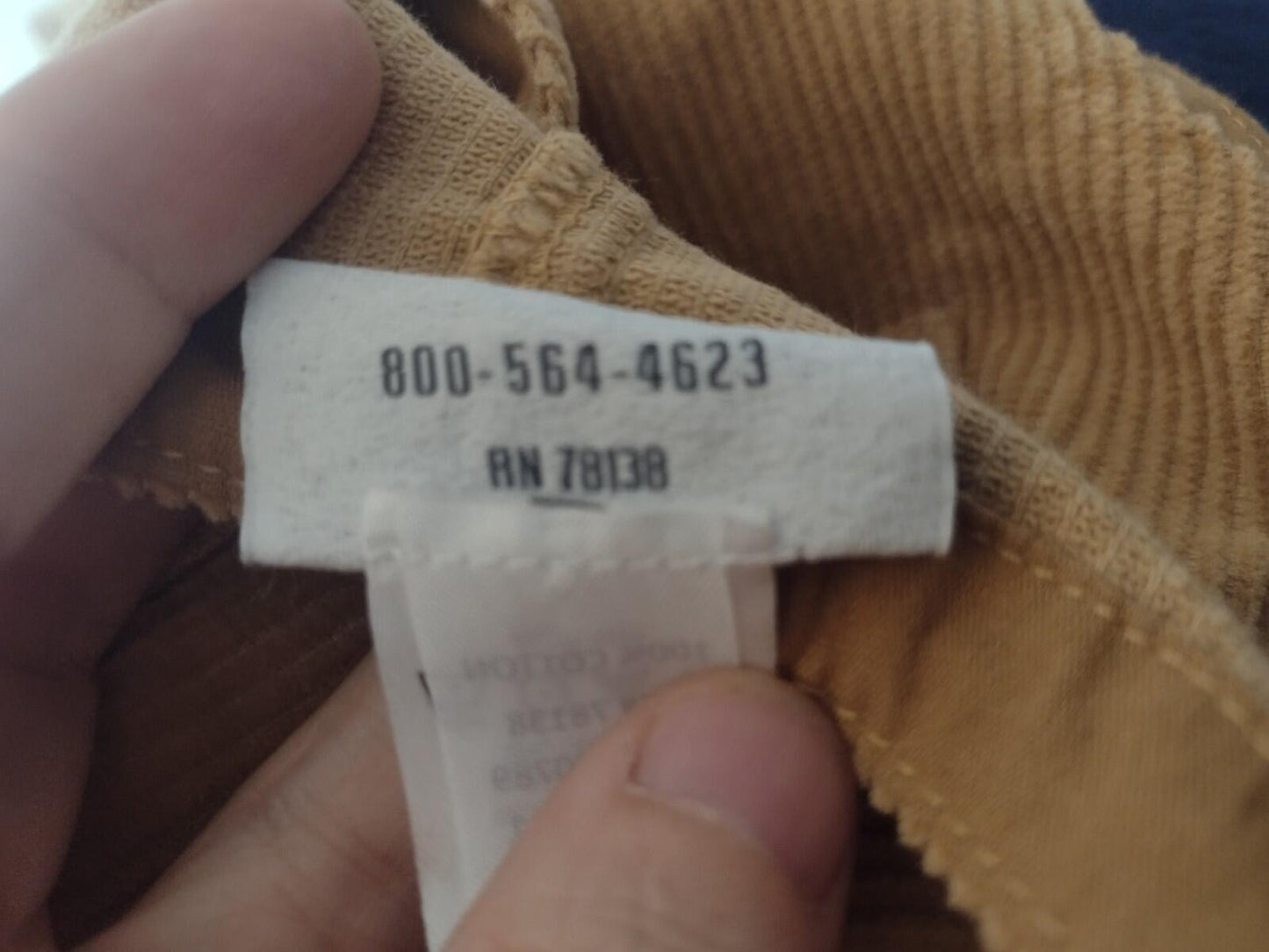 Vermont Country Store Tan Corduroy Jumper Dress Small Button Front Pockets