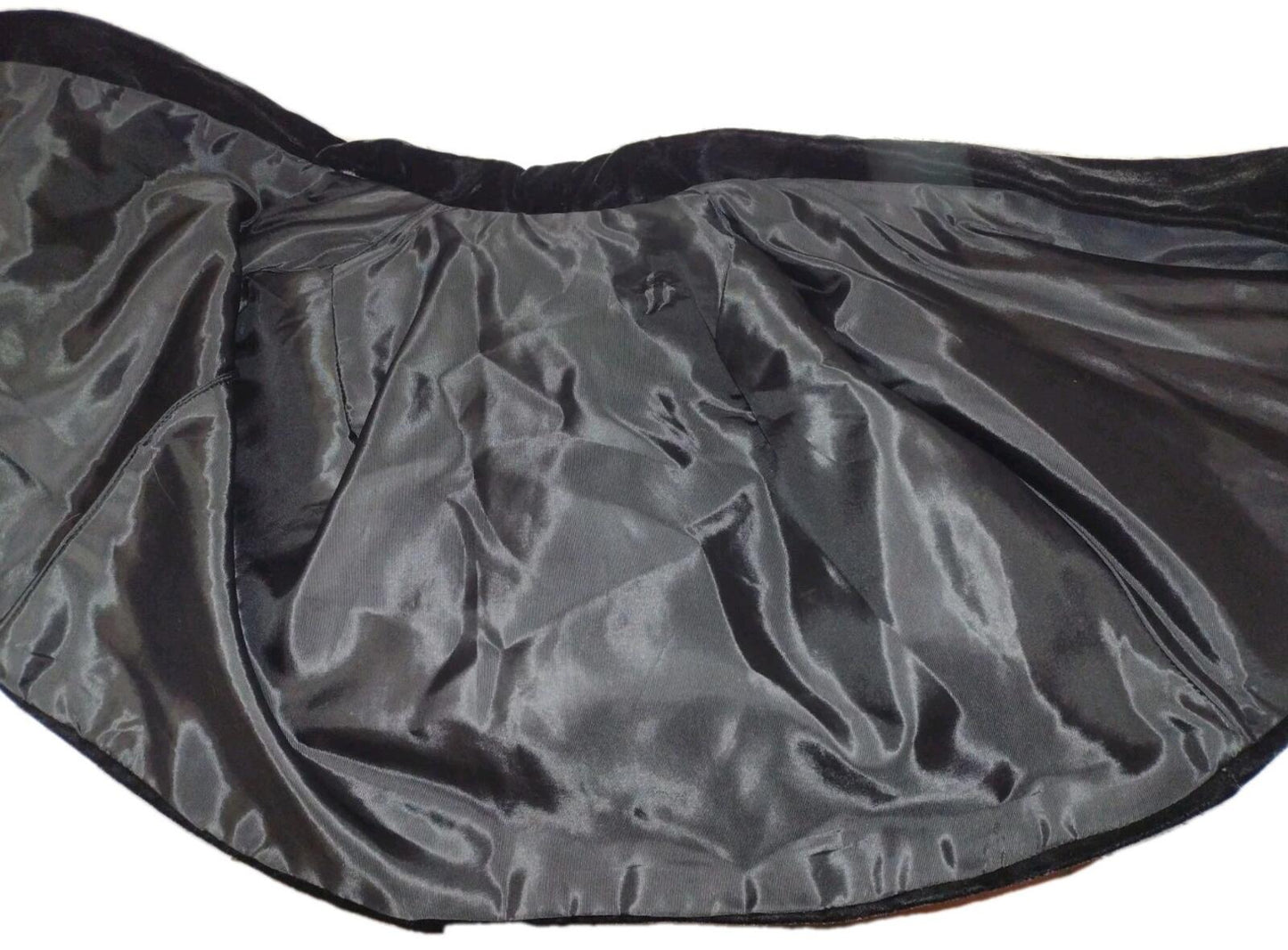 VTG 40s Black Velvet Opera Capelet Satin Lined Evening Wrap