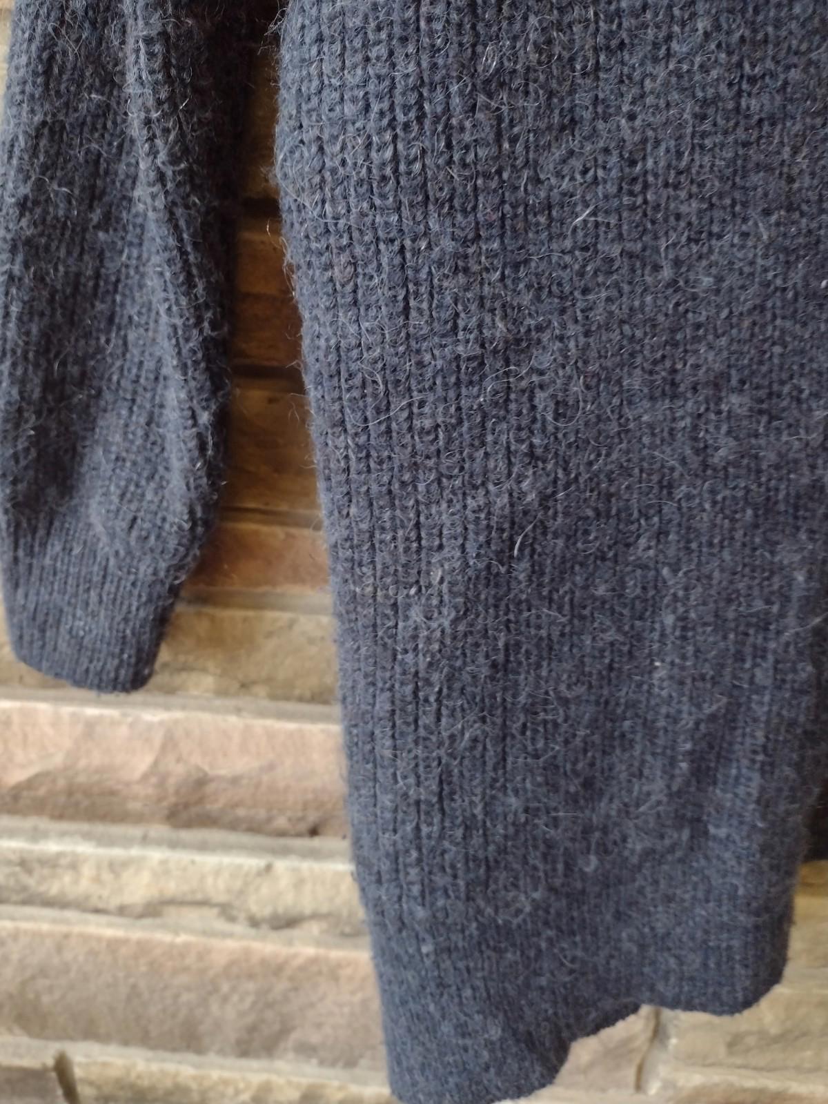 Free People Cloudy Day Wool Mohair Alpaca Fuzzy Grandpa Cardigan S Charcoal