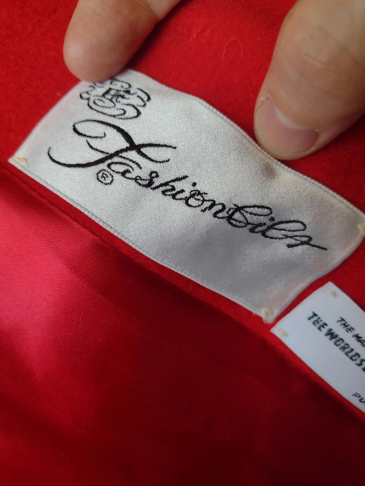 1970s Red Wool Single-Breasted Coat ILGWU Union Made USA Wool Satin Lined S/M -W