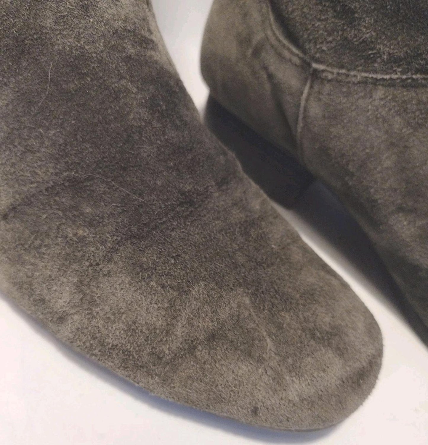 Vintage 90s Fanfares “Estell” Slouch Suede Boots Dark Gray Size 8.5 Soft & Rare