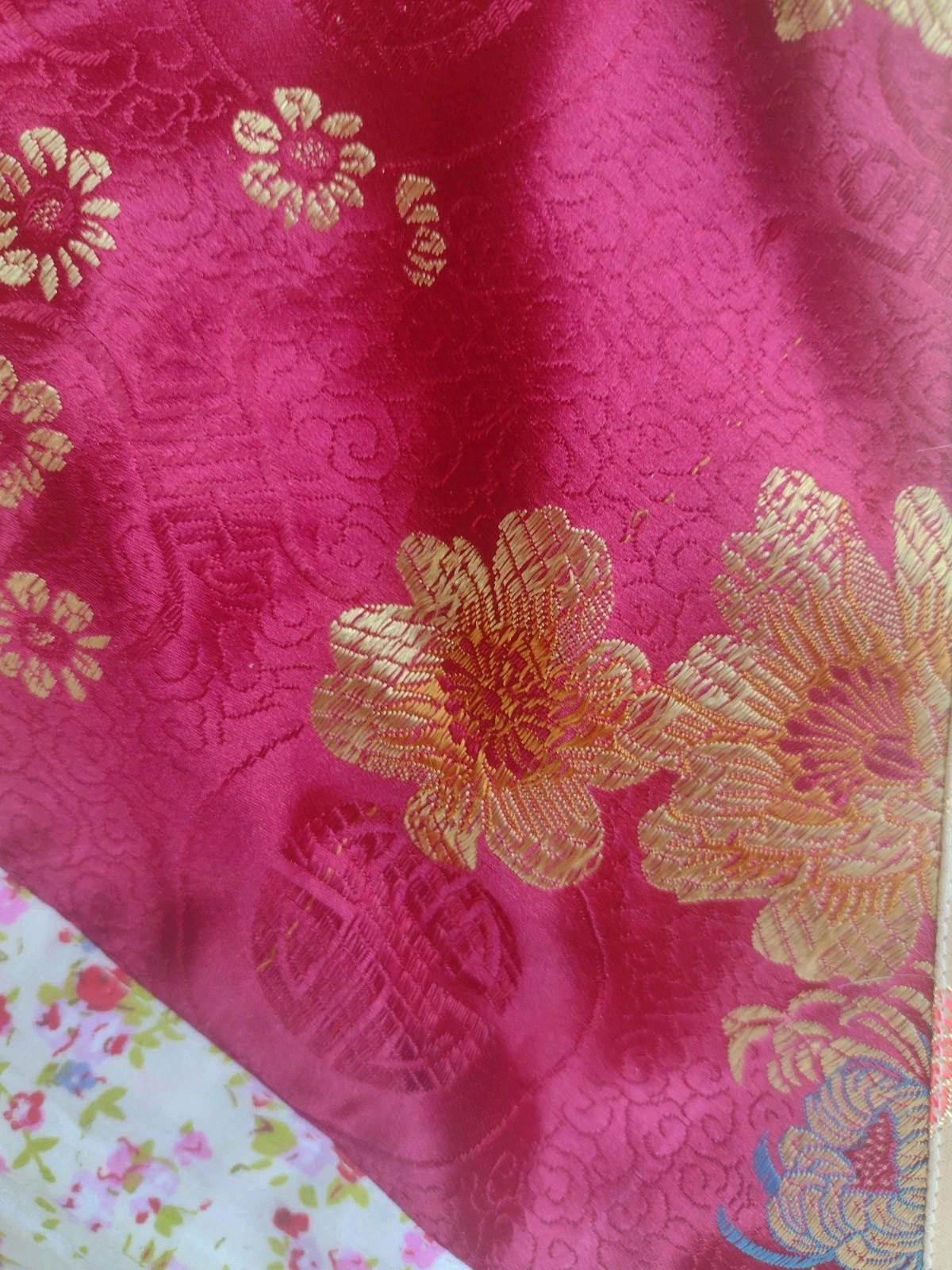 Asian / Indian Quilt Textile Bundle Set Of Two- Curtain Panel & Small Quilt