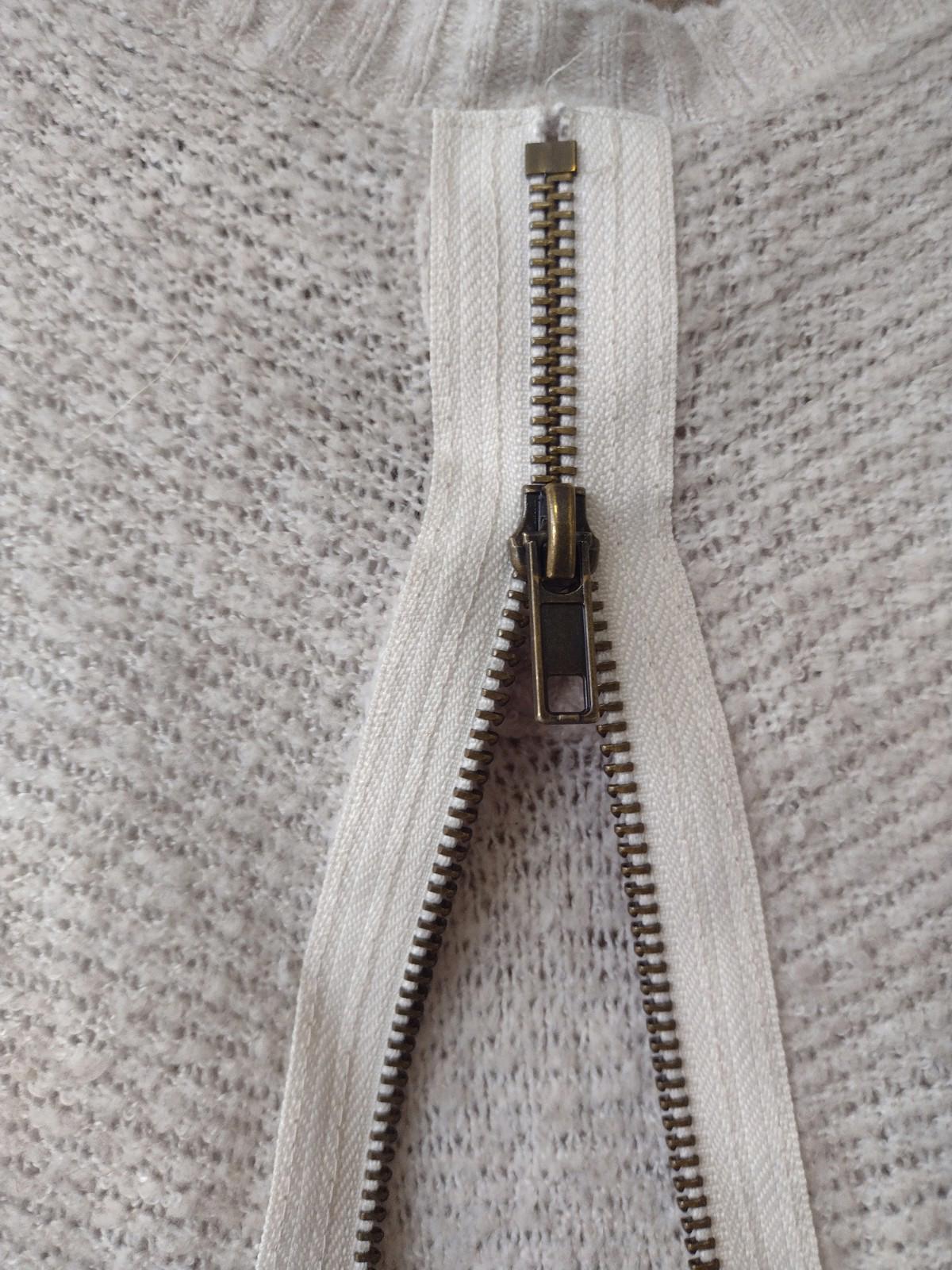 American Eagle Outfitters Sweater Womens S Beige Green Knit Zipper Back
