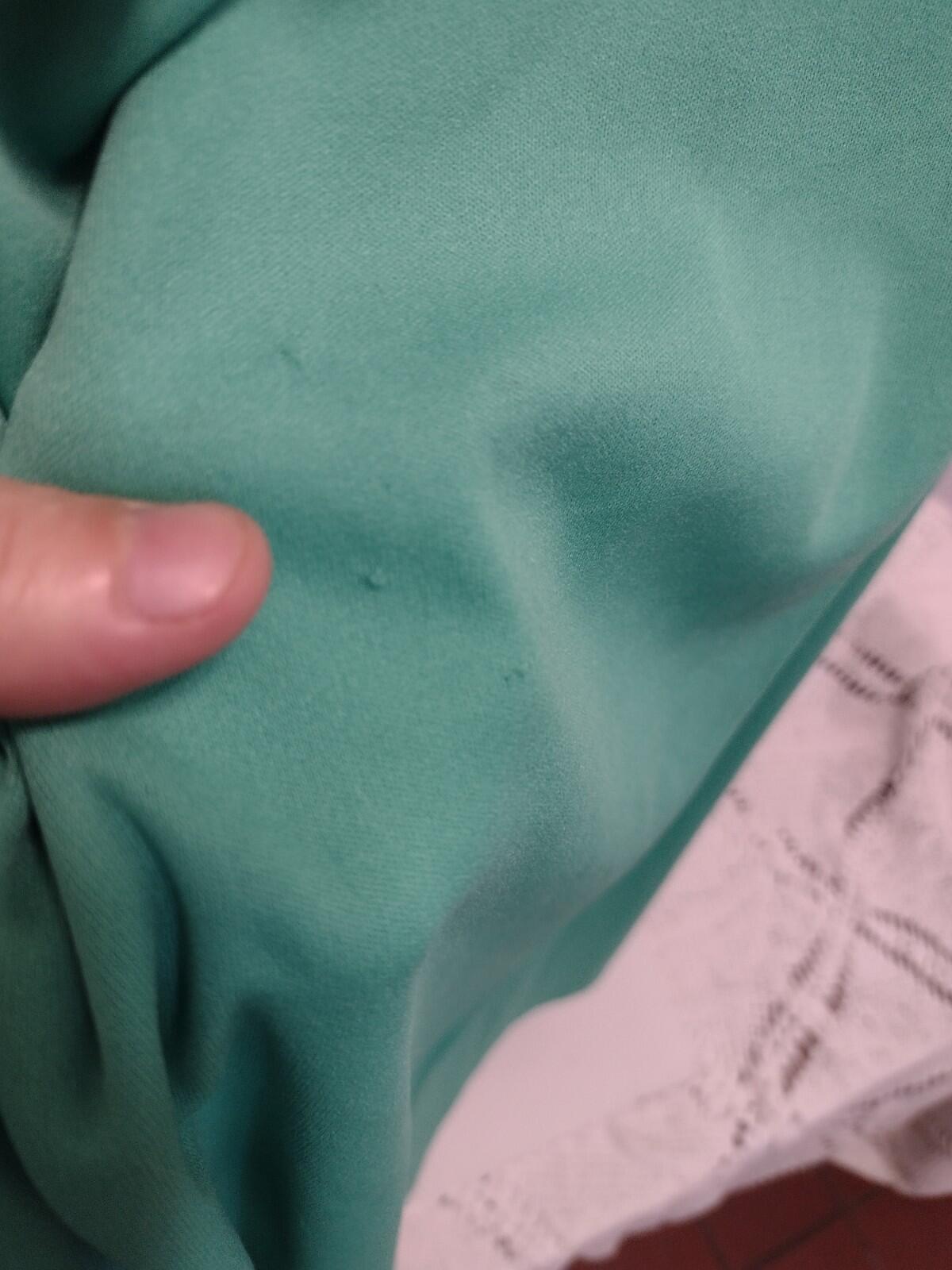 70s Green Polyester Empire Waist Maxi Dress Flutter Sleeve M