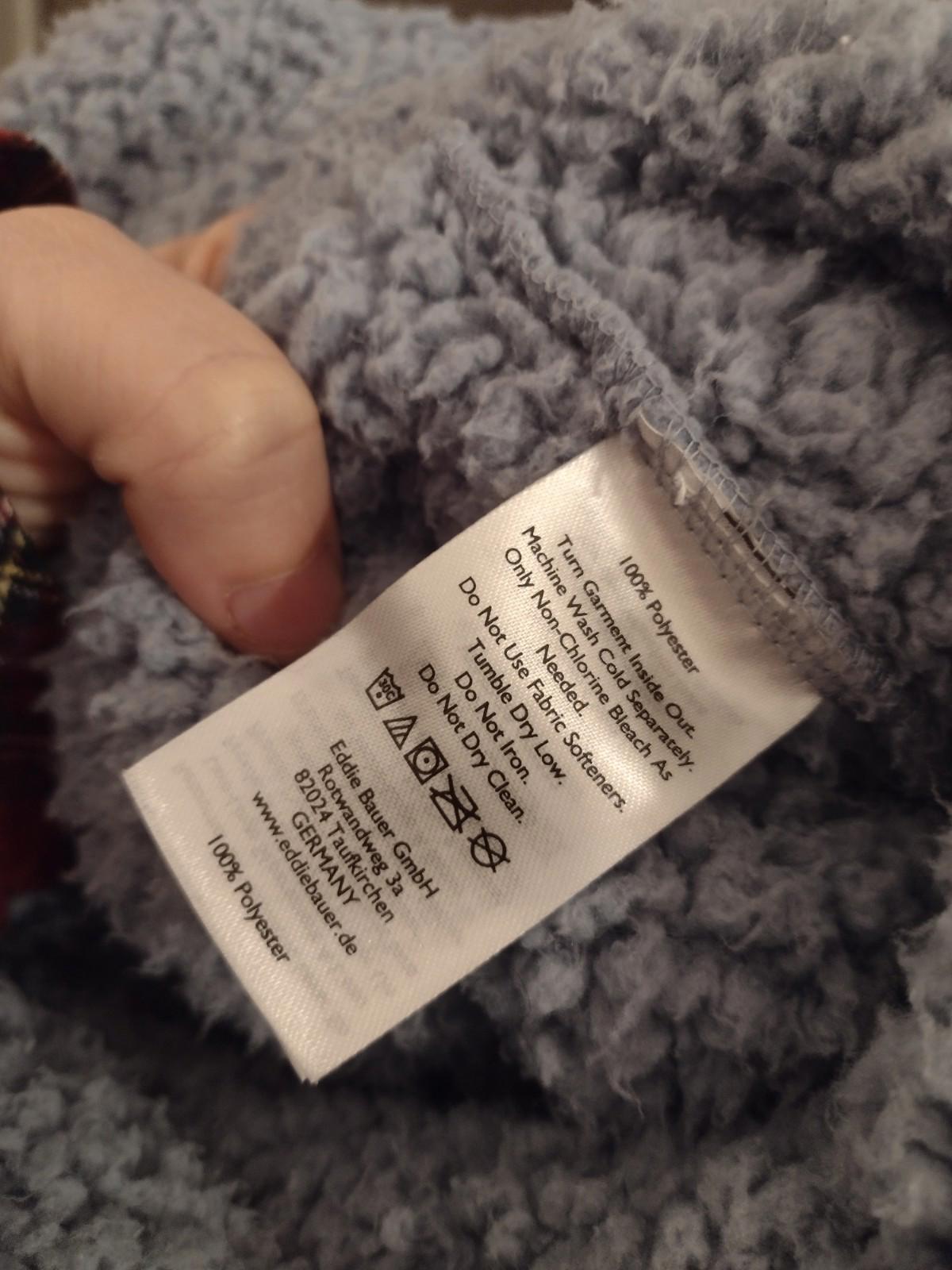 Light Blue Eddie Bauer Fuzzy Super Soft Sherpa Teddy Sweater Lounge Top Sz L