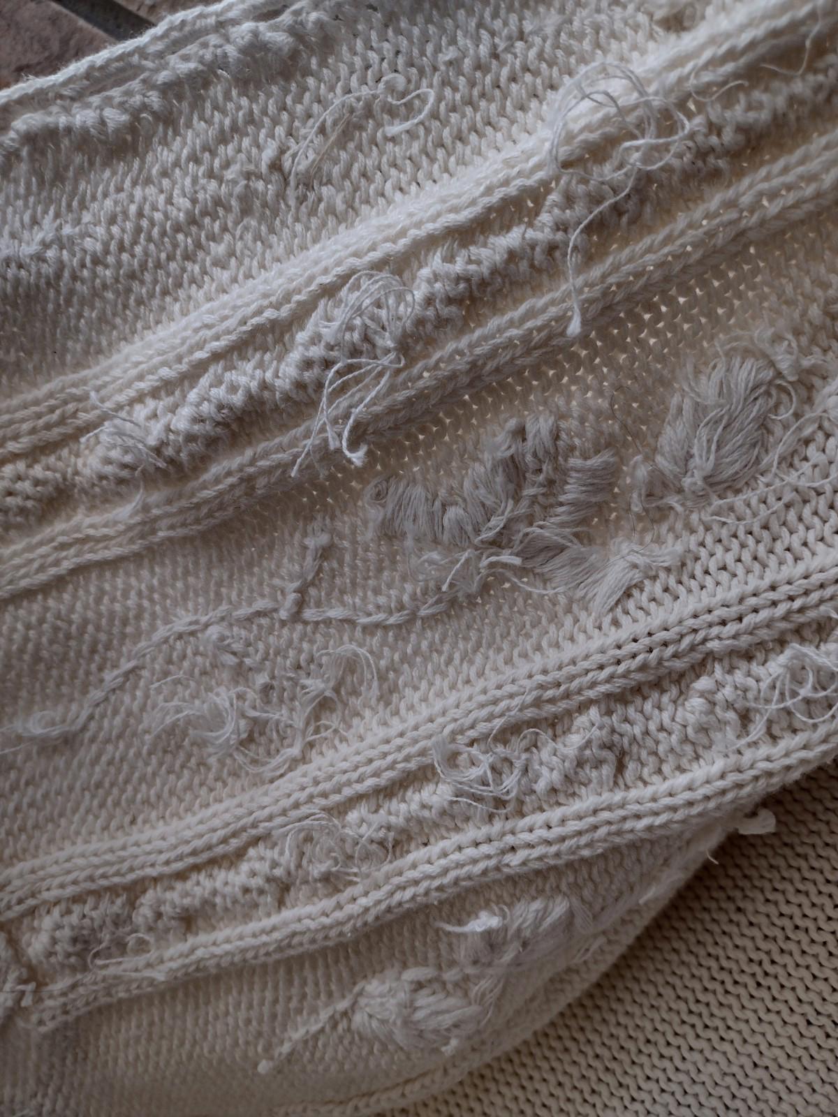 Vintage Meeting Street Ramie Cotton Embroidered Cardigan M Deadstock Lace Knit