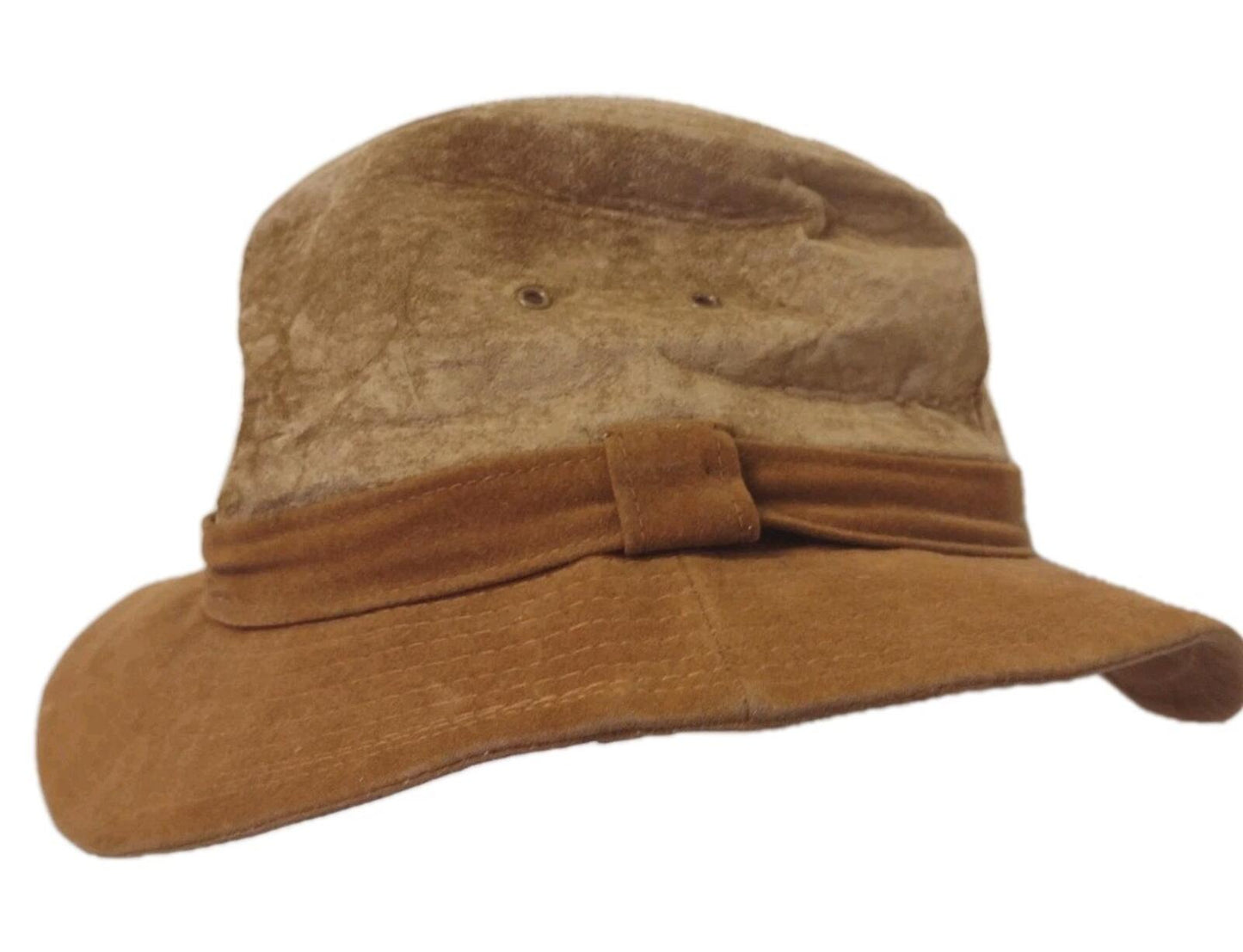 Vintage 80s Stetson Suede Safari Hat Outback Western Indiana Jones Style USA