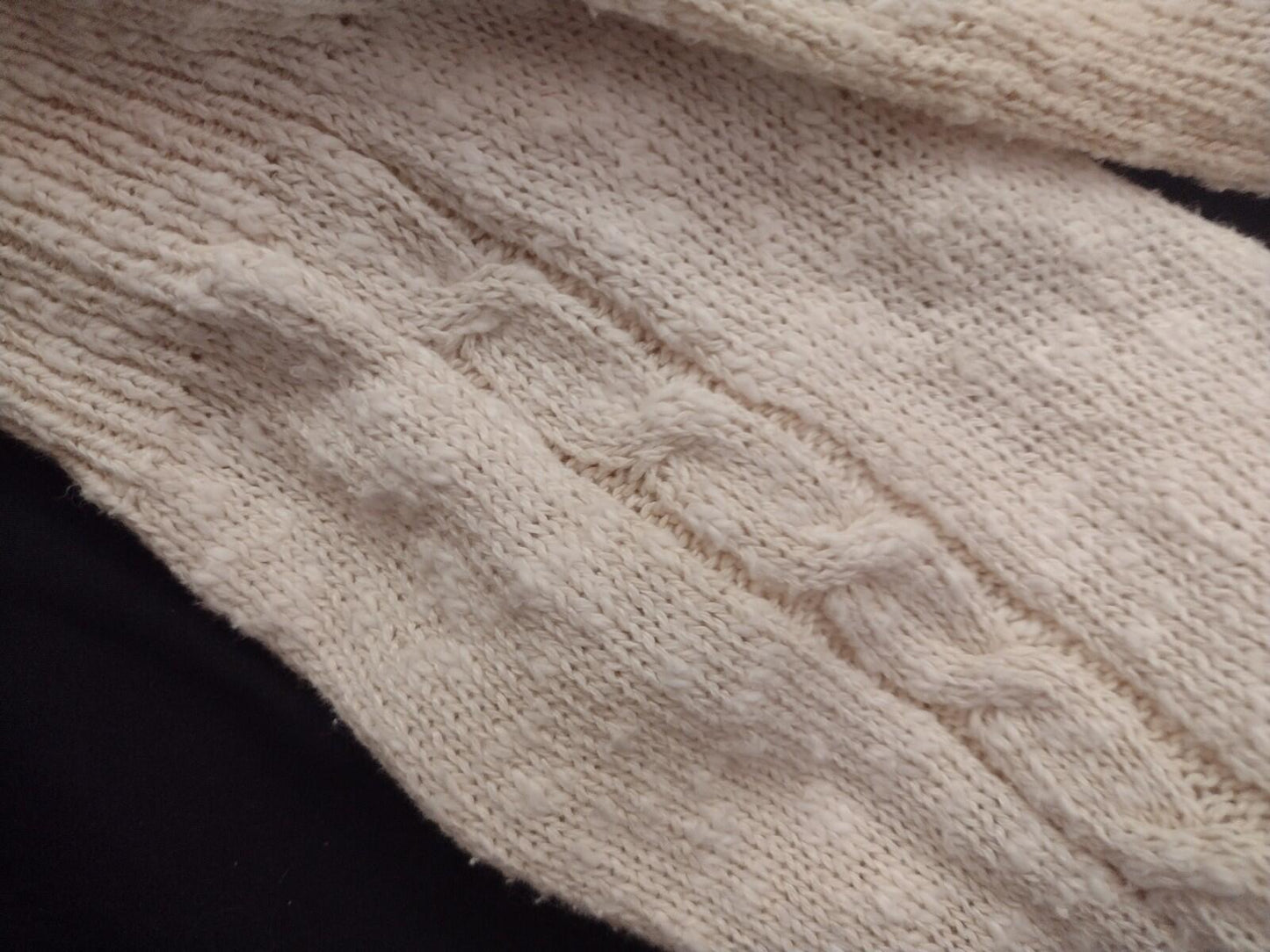 Vintage Allen Solly Linen Cotton Textured Knit Sweater Cream M Hong Kong
