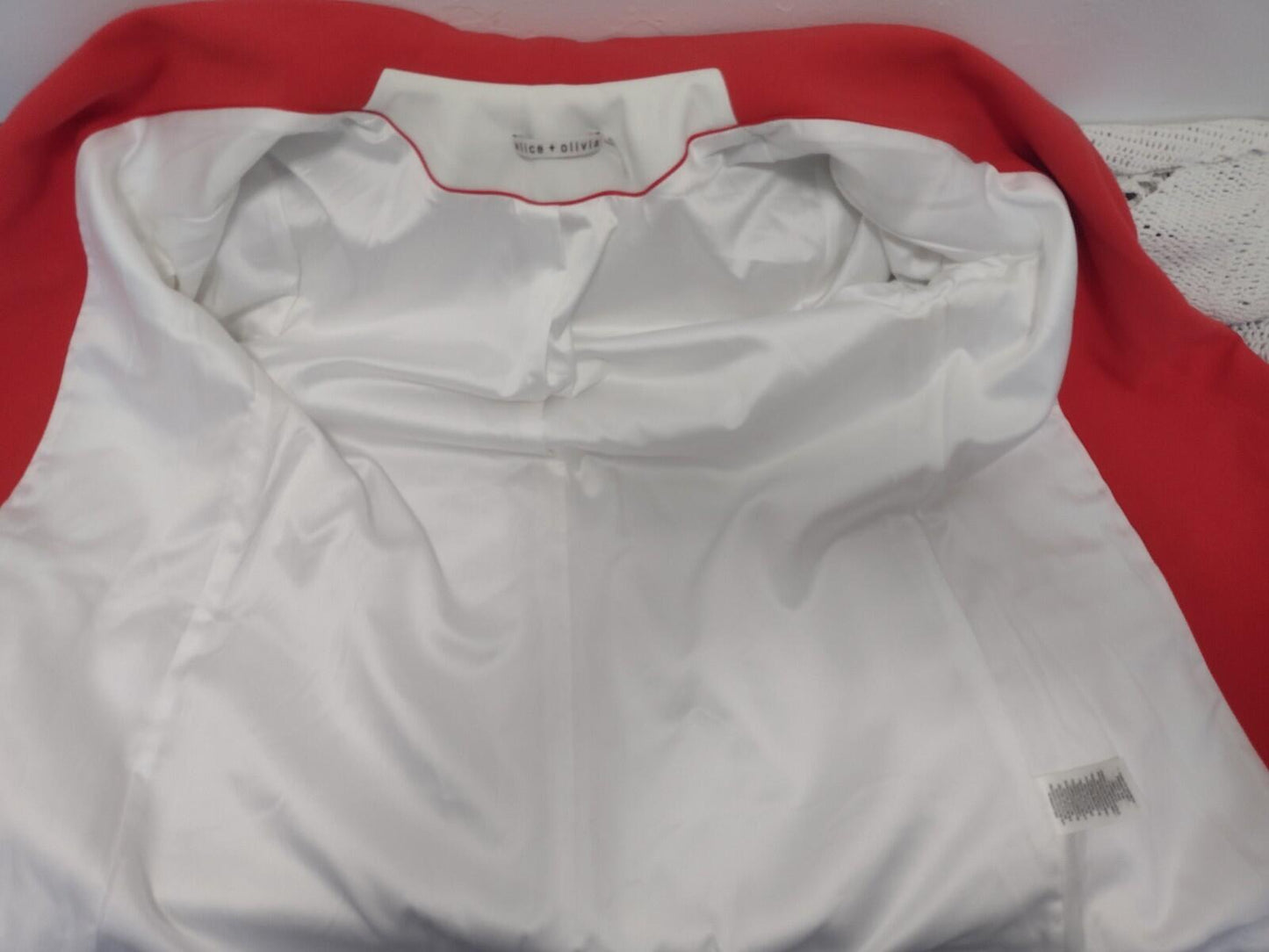 Retired alice + olivia Vernell Jacket White Orange Sz 8