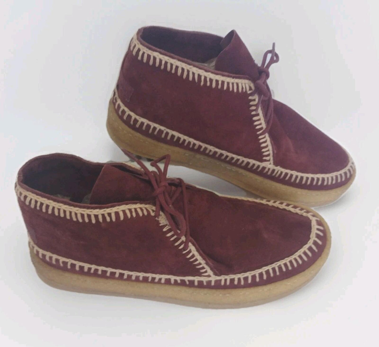 Laidback London Shenje Burgundy Suede Boots Women’s 39 Handmade Crepe Sole