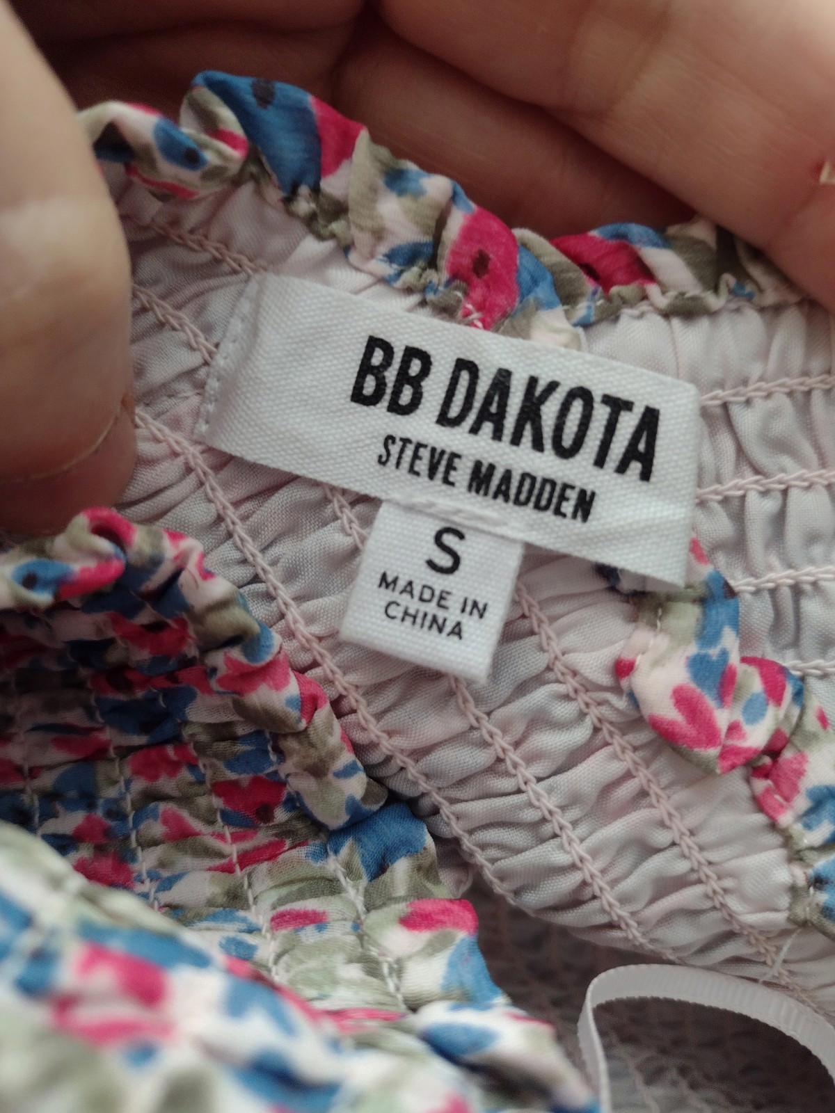 BB Dakota Steve Madden Y2K Elastic Bandage Floral Top Sheer Sleeves Sz S