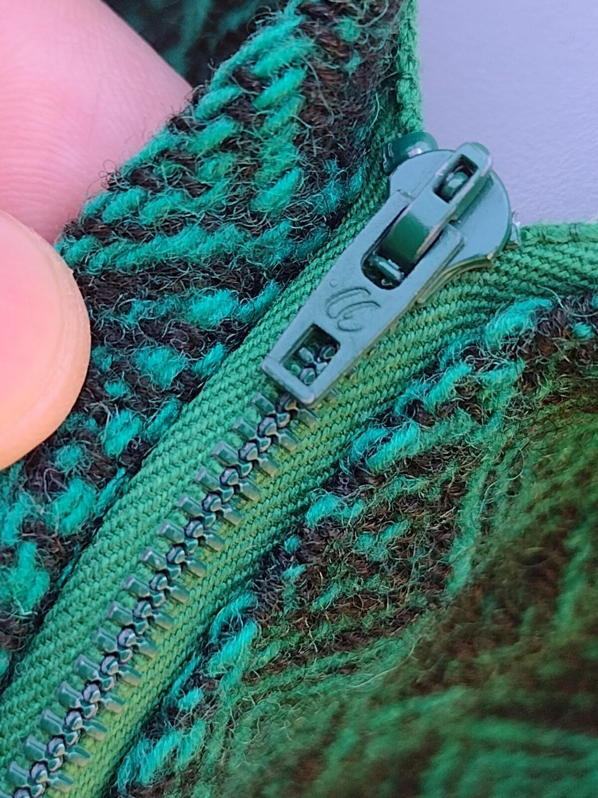Vintage 60s Handmade Green Wool Mini Skirt Mod Twiggy Schoolgirl Pockets