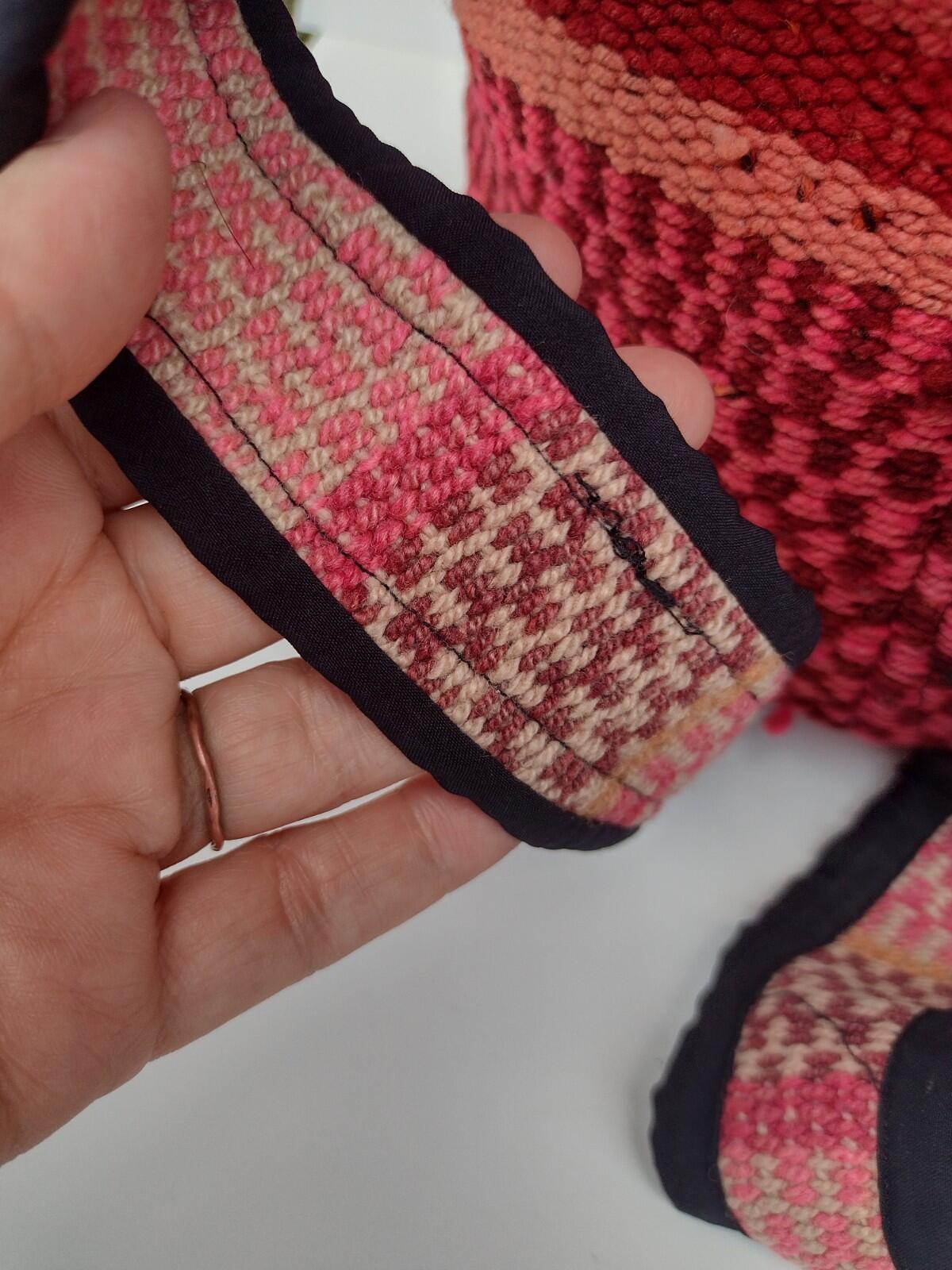 Vintage Handwoven Boho Backpack Wool Tassel Artisan Festival