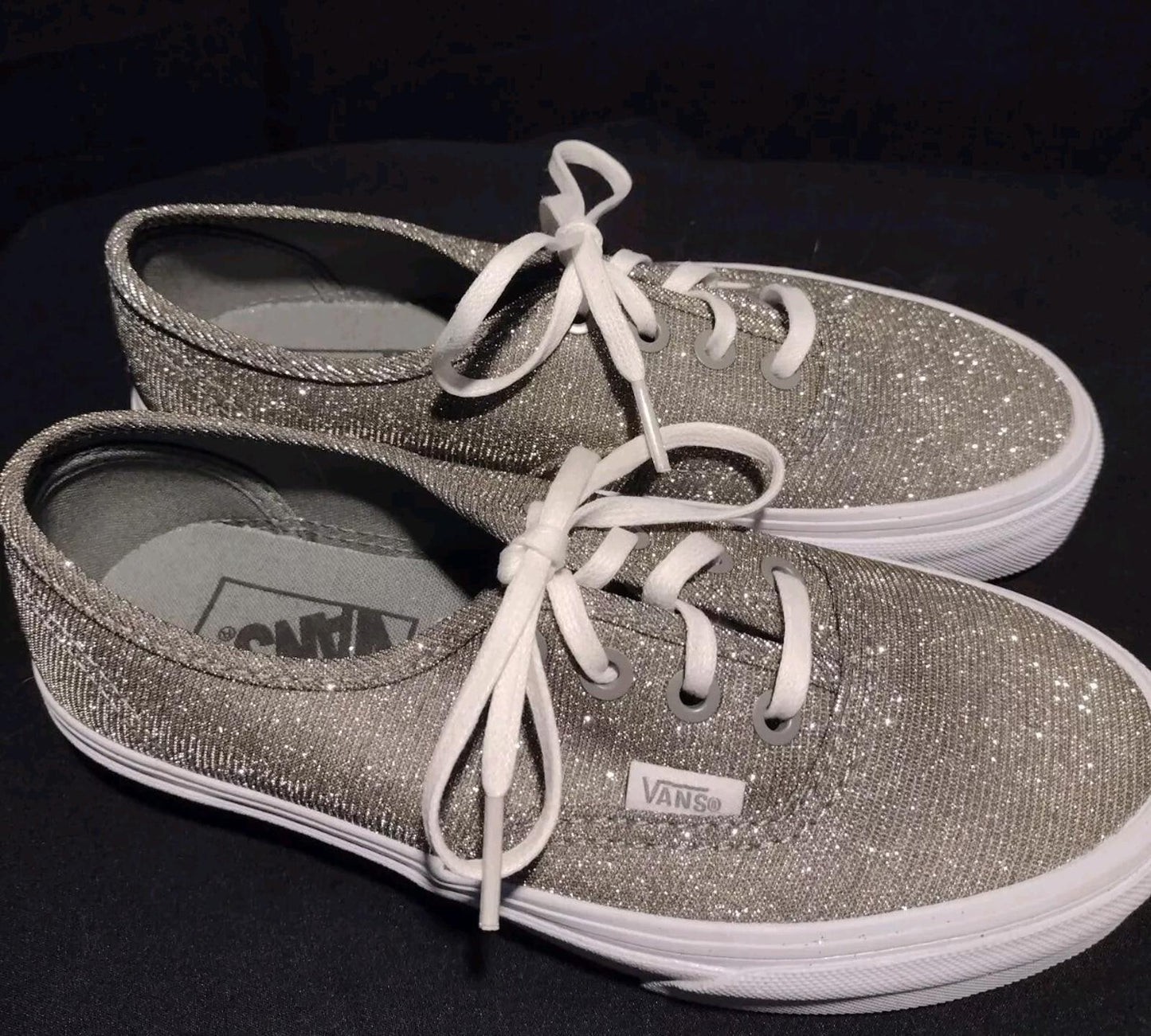 Vans New Gold Silver Glitter Sneakers Women's Sz 5 Men's Sz 3.5 Y2k