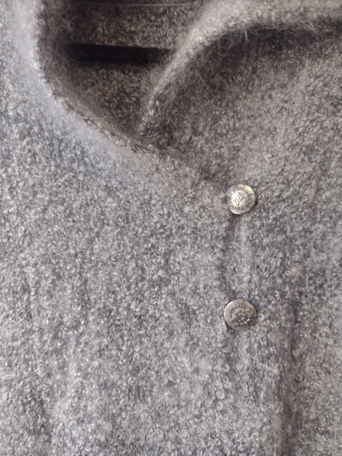 Escada Sport Gray Mohair Wool Hoodie M Y2K Pullover Sweater Soft Unisex Knit