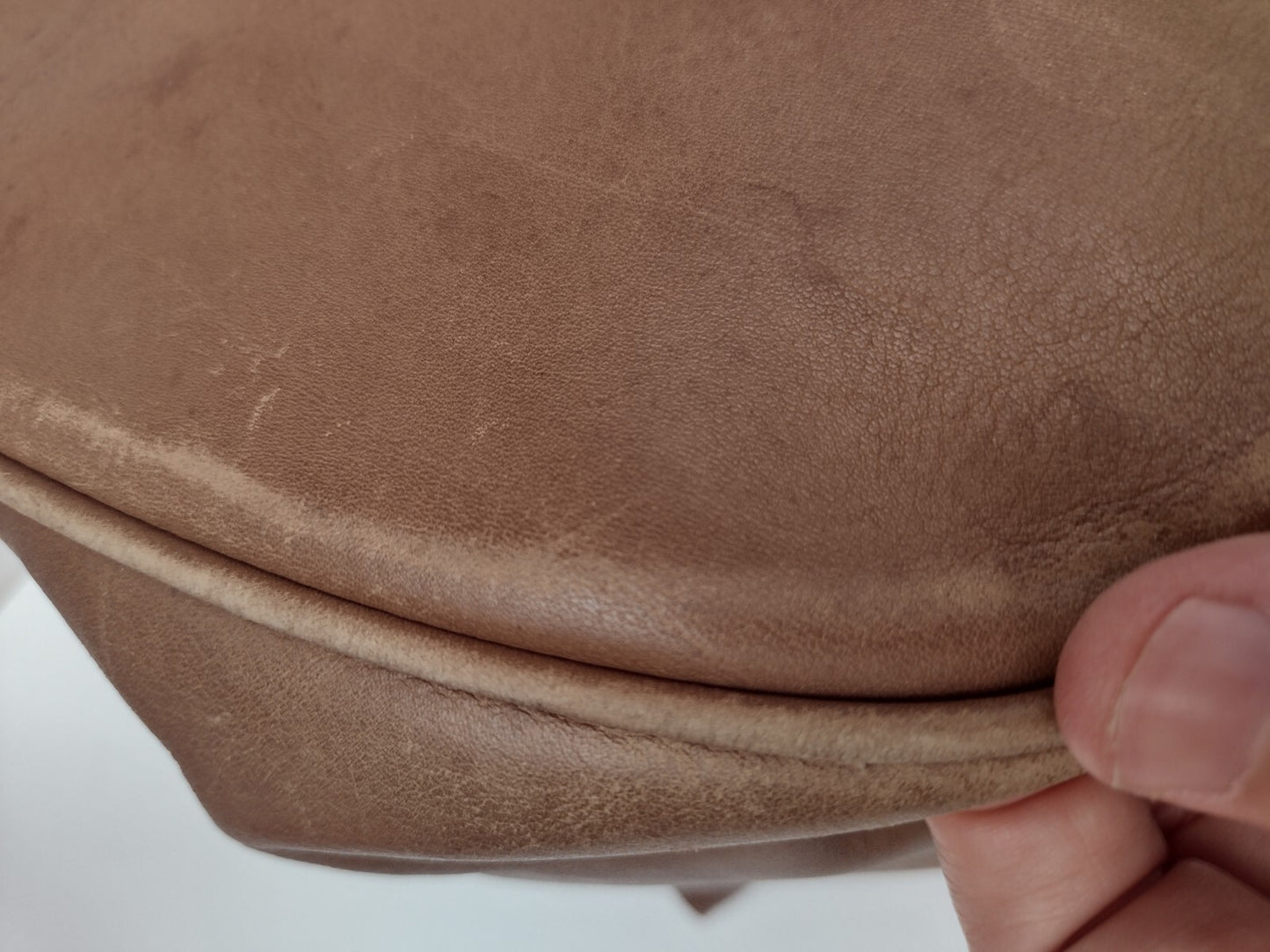 Vintage Leather Bucket Bag Brown Drawstring Boho Equestrian Slouchy Large Tote