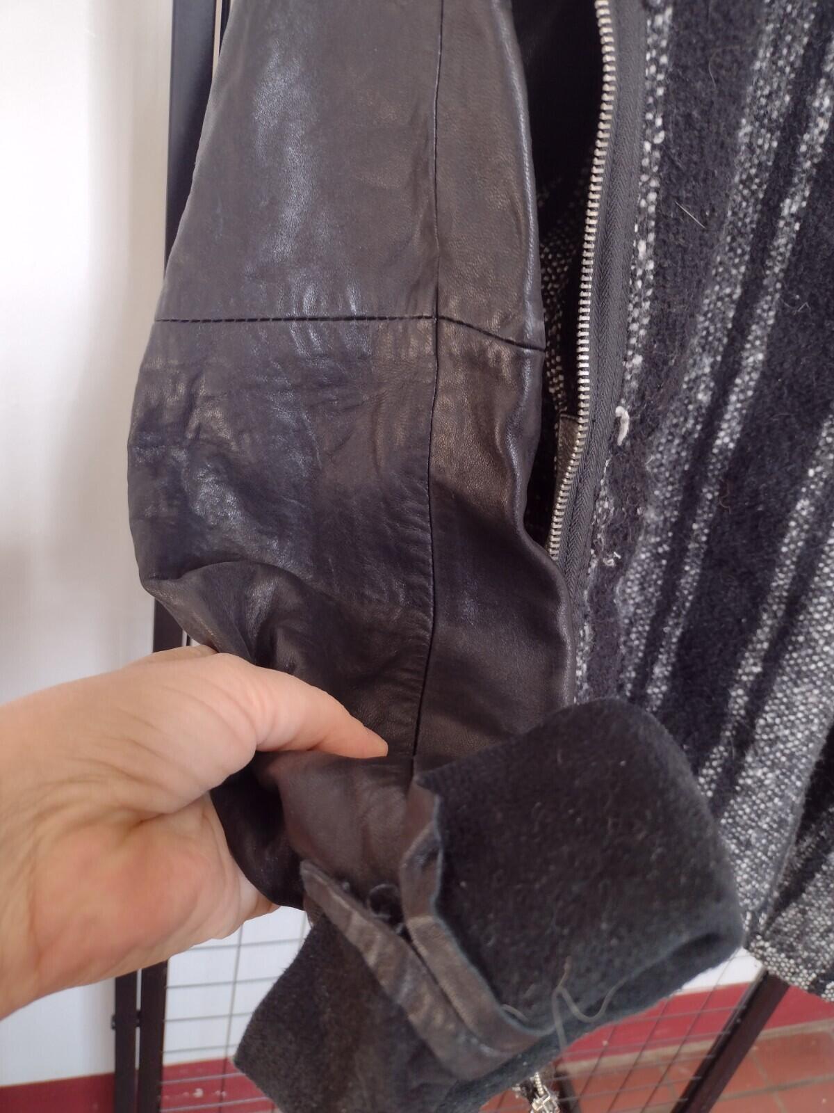 Reformation Spring & Clifton East Deck Baja Leather Jacket Black And White Sz M