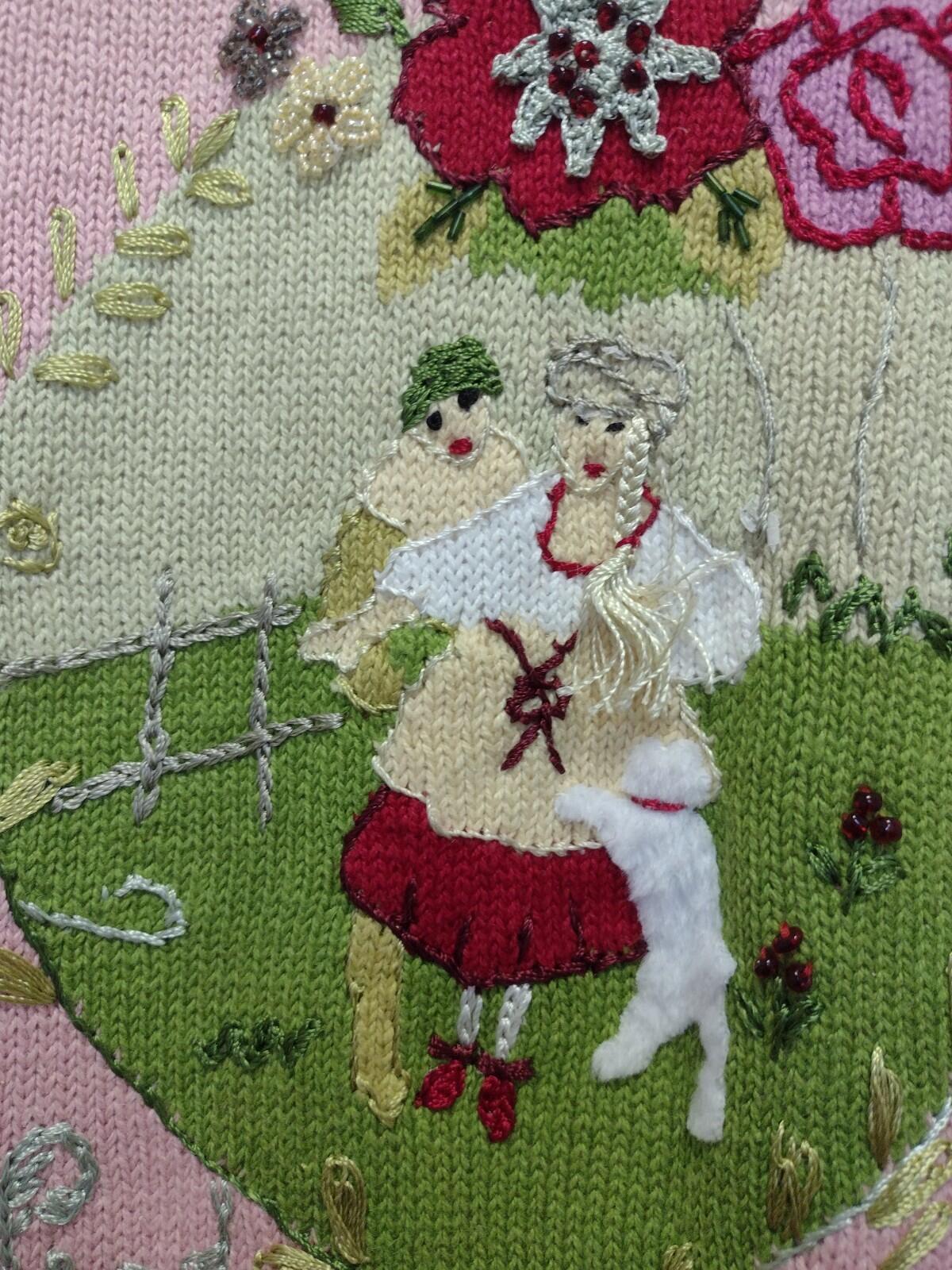 Storybook Knits Wrapped in Romance Floral Duster Cardigan L