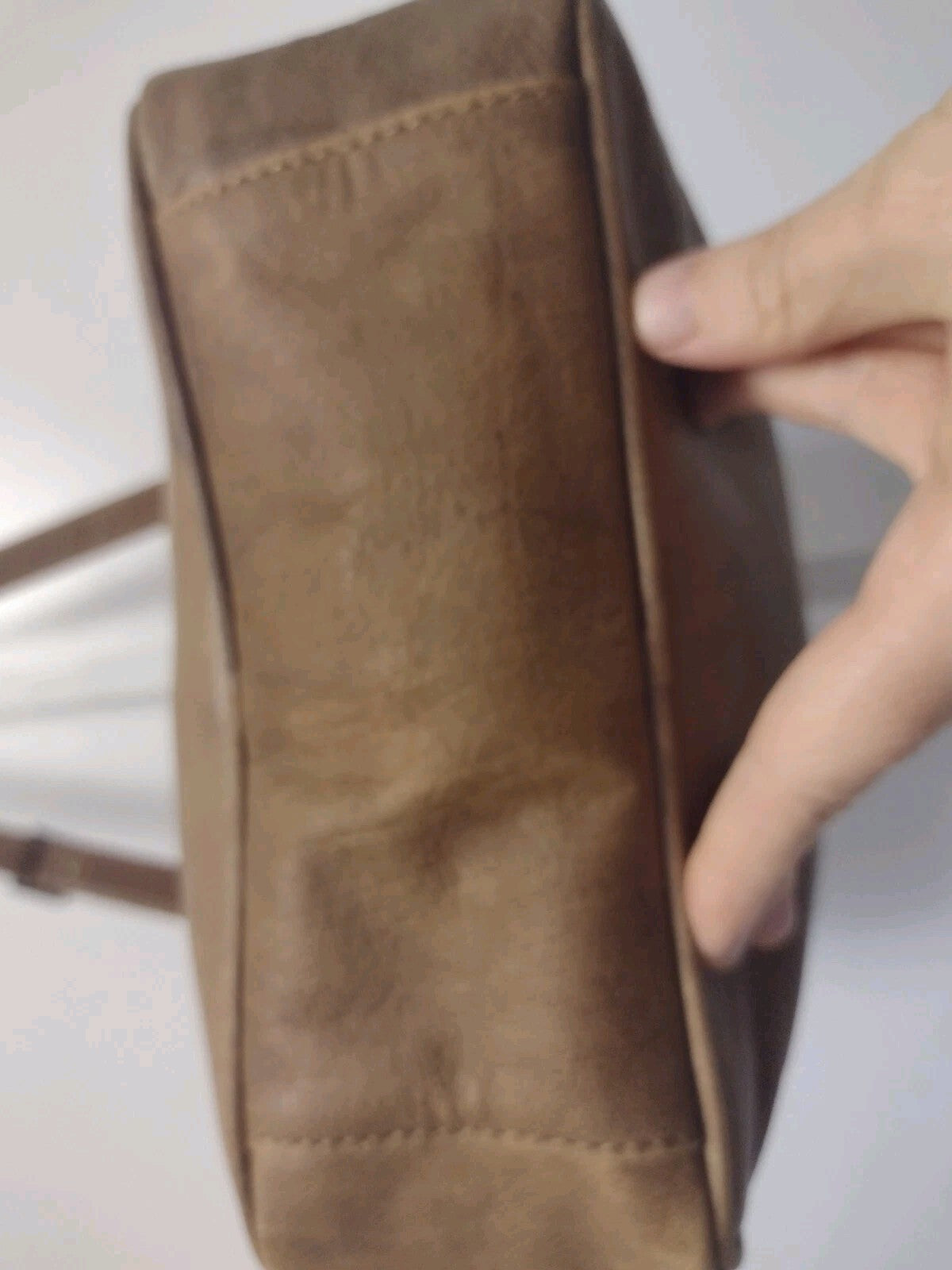 Vintage Leather Document Satchel Bag Brass Push Lock YKK Zipper Adjustable Strap