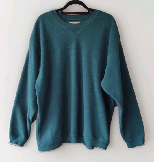 Vintage Woolrich Fleece Pullover Sweater Sherpa 90’s Outdoor Dark Pine Green XL