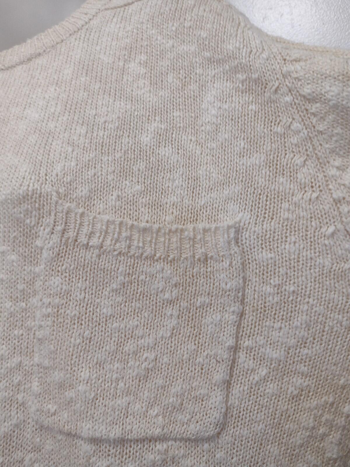 Vintage Allen Solly Linen Cotton Textured Knit Sweater Cream M Hong Kong