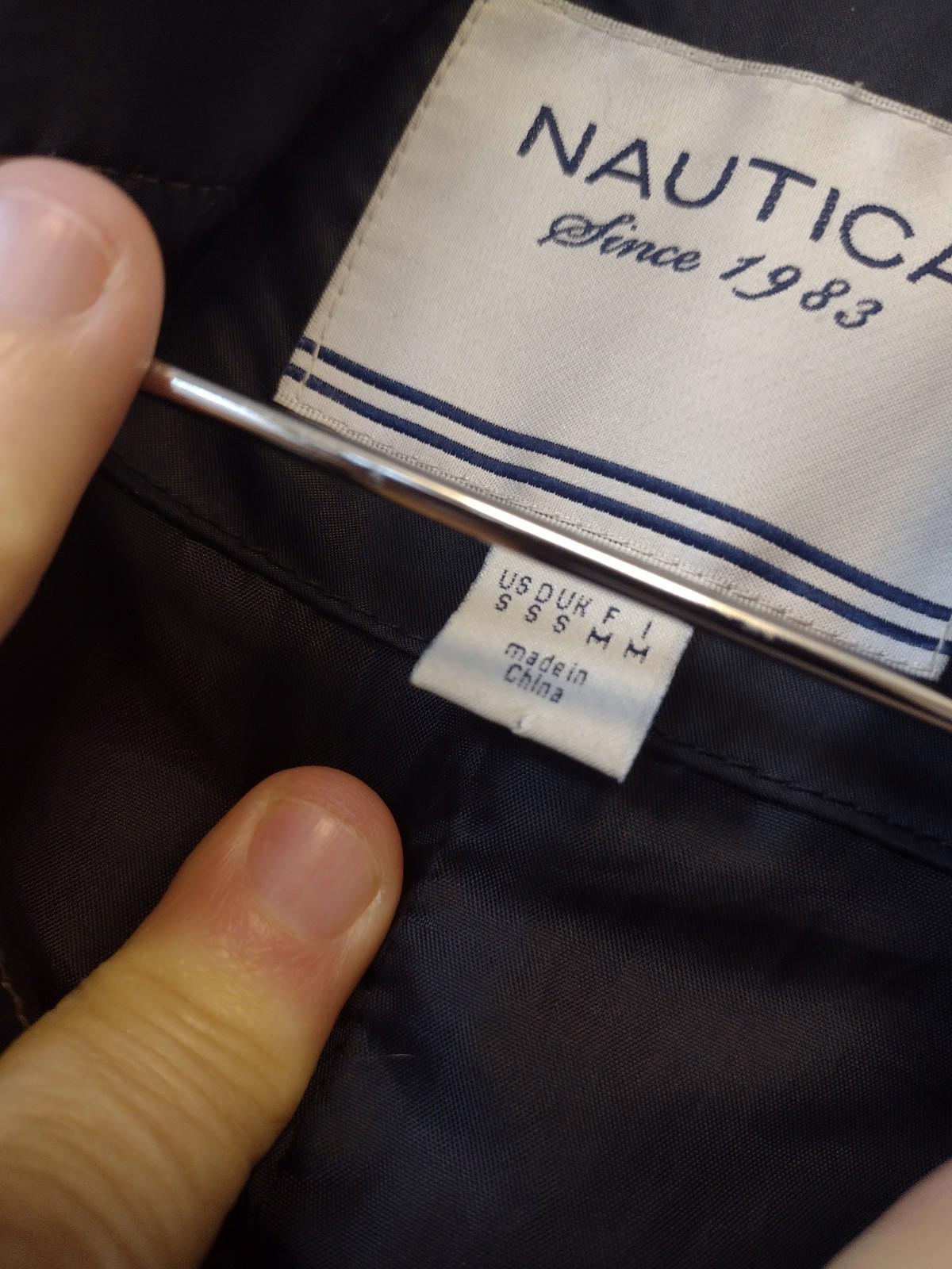 Nautica Women’s Quilted Jacket S Wool Collar Trim Dual Pockets Anchor Buttons