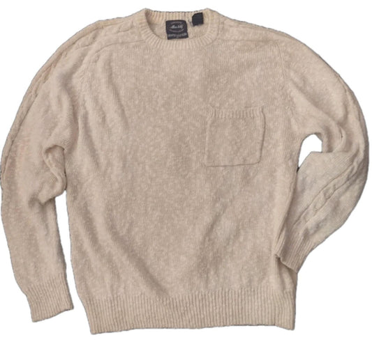 Vintage Allen Solly Linen Cotton Textured Knit Sweater Cream M Hong Kong