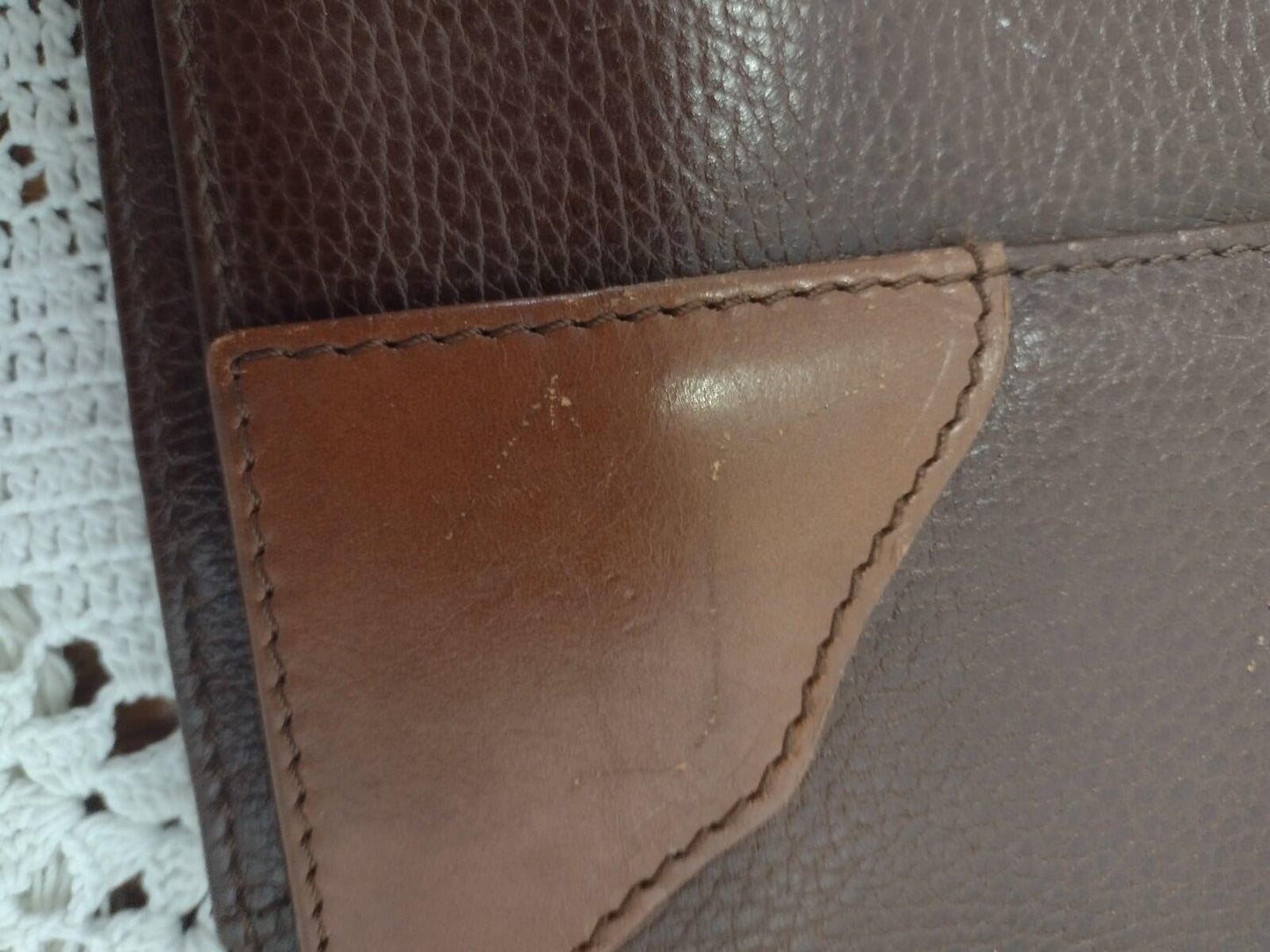 VTG 70s AKA Sorority Leather Folio Portfolio Embossed Shield Brown Document Case