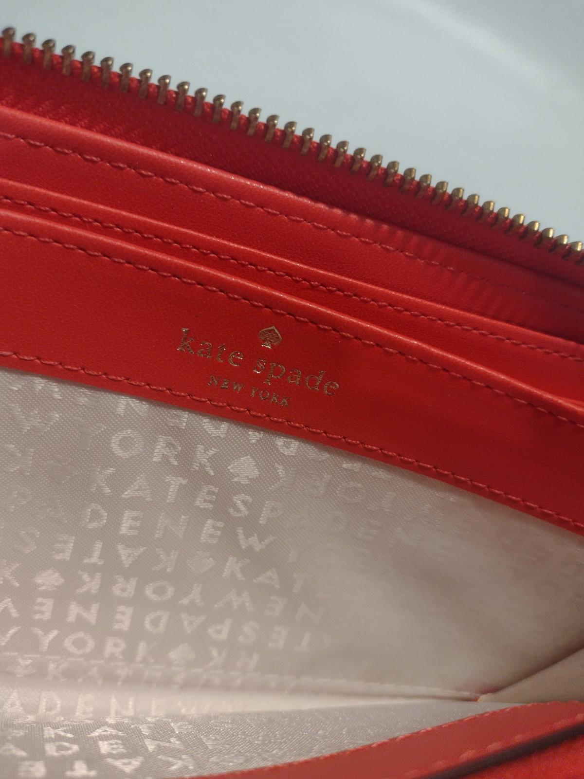Kate Spade Neda Wallet Watermelon Zip Around Multi-Compartment Brass Zipper 4x8