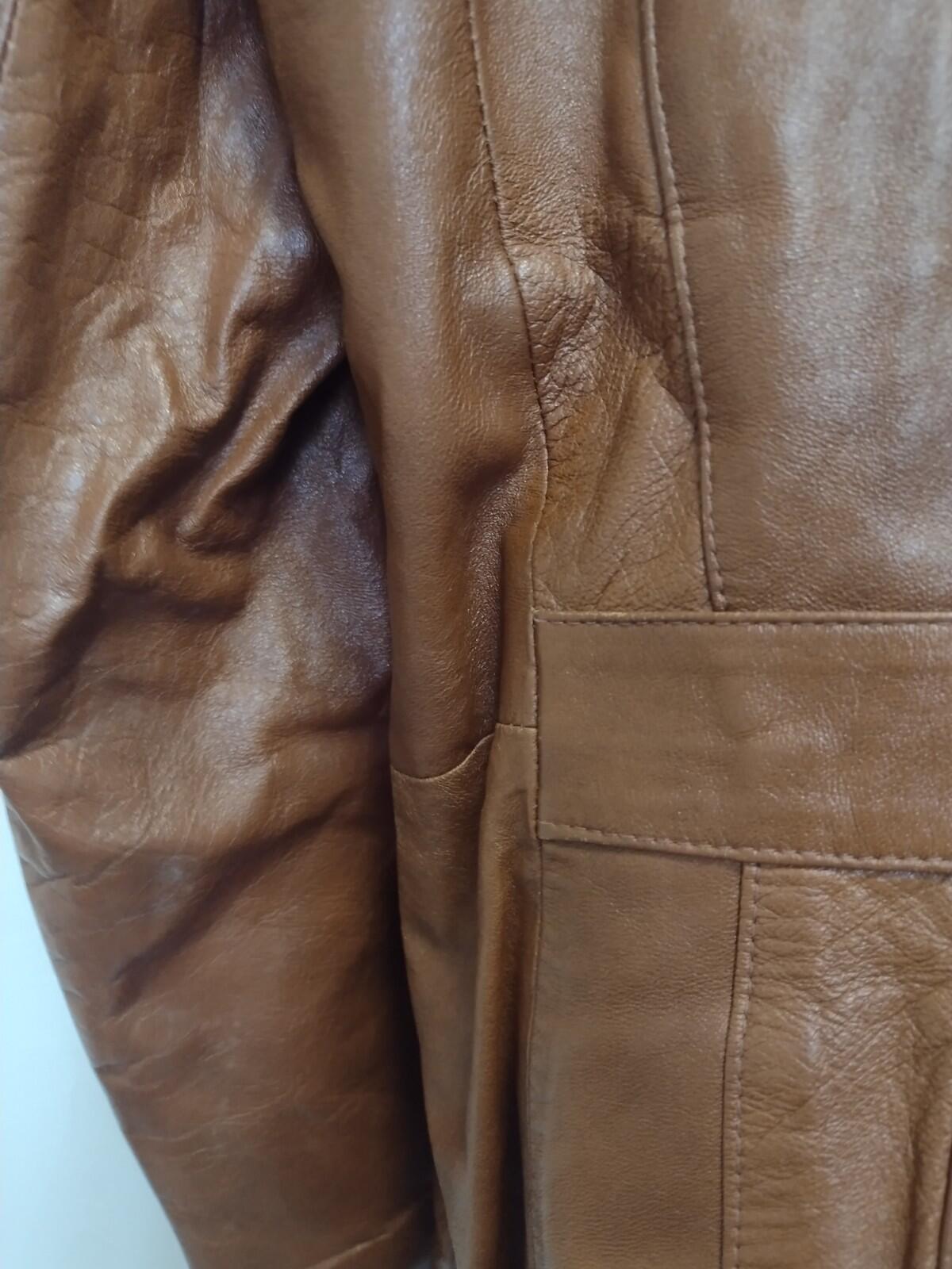 Vintage 70s Bernardo Mexico Leather Jacket 46 Cognac Brown Western Style