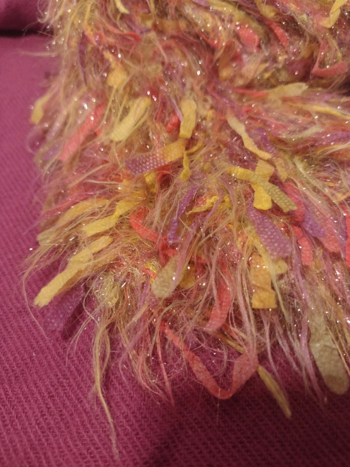 Lot Of 3 Scarves Scarf Lot Multicolor Stripe, Solid Fuchsia & Multicolor Knit