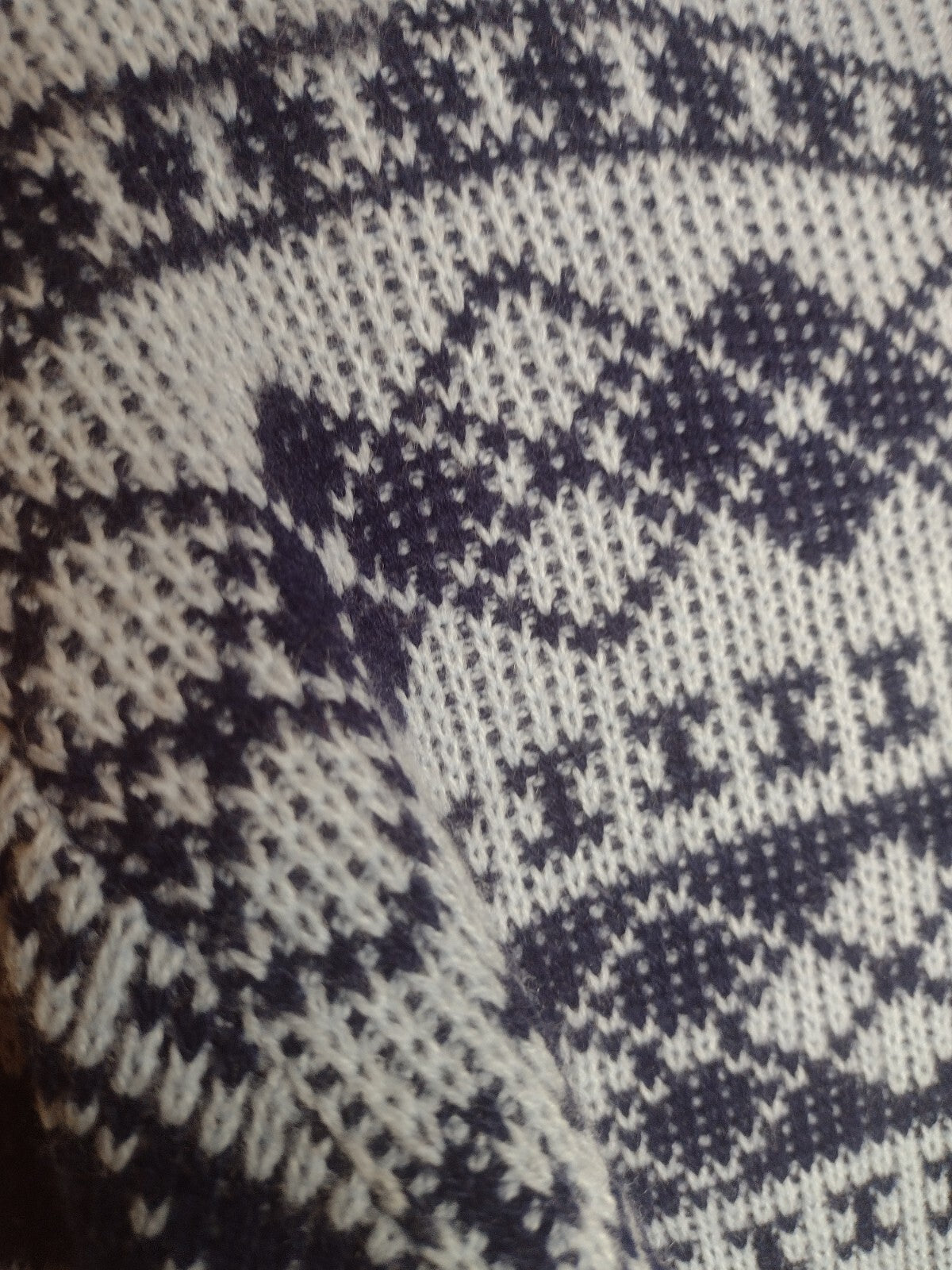 Vintage Men's Shawl Collar Cardigan Fair Isle Nordic Orlon USA Blue Large L