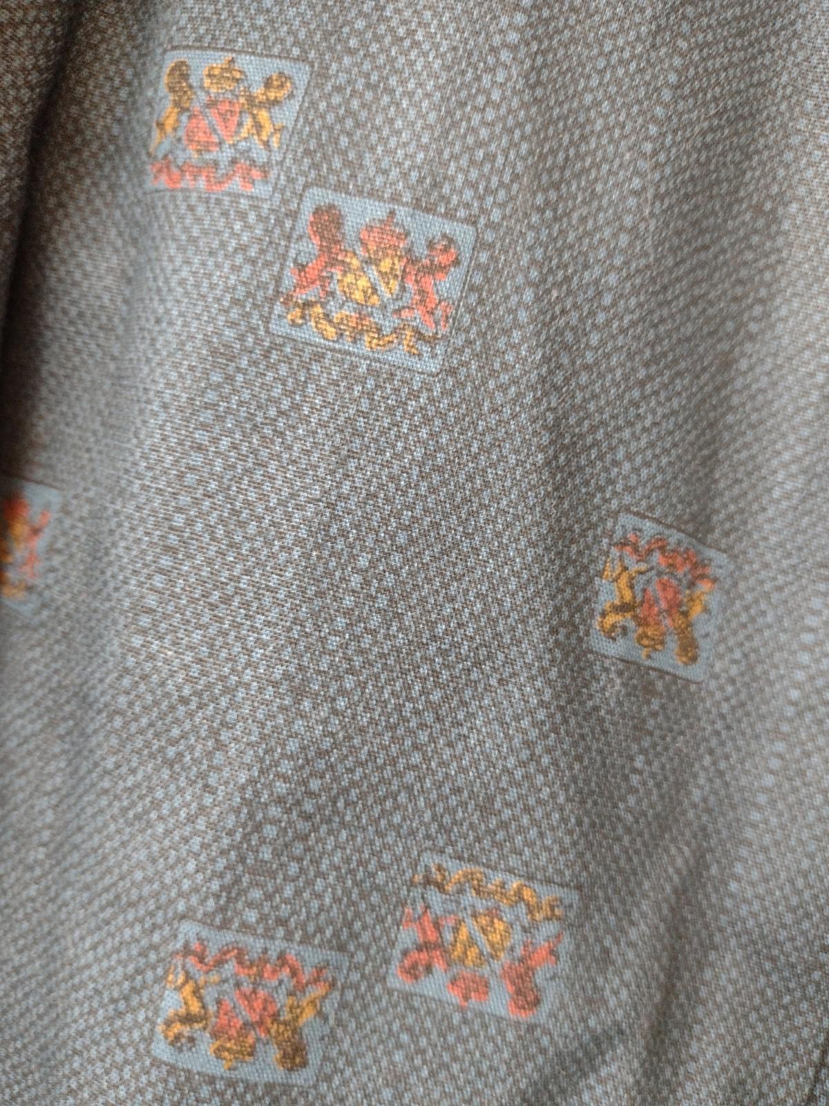 Vintage Men's Trench Coat Plaid Heraldic Lining Size 42L