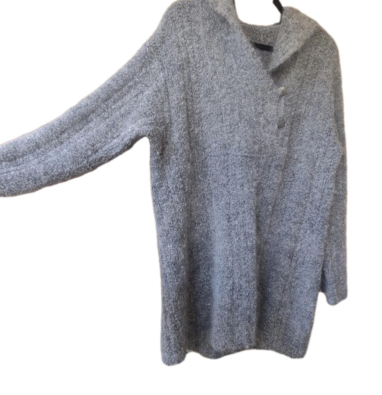 Escada Sport Gray Mohair Wool Hoodie M Y2K Pullover Sweater Soft Unisex Knit