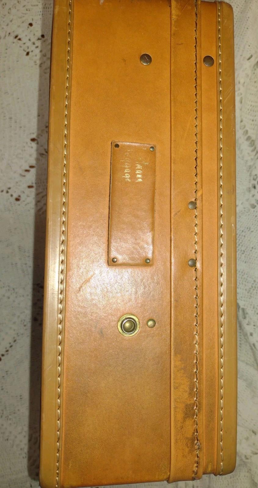 1940s Hartmann Leather Suitcase 18.5x13.5x5 Paisley Lined Organizer Case