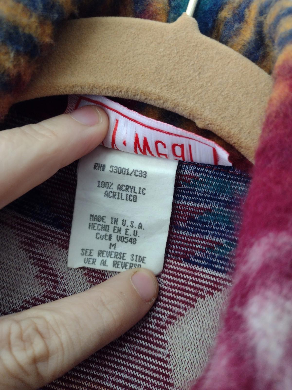 VTG Rare 90s Ivy·Wear Fleece Jacket M USA Aztec Alpaca Look Soft Acrylic RN53001