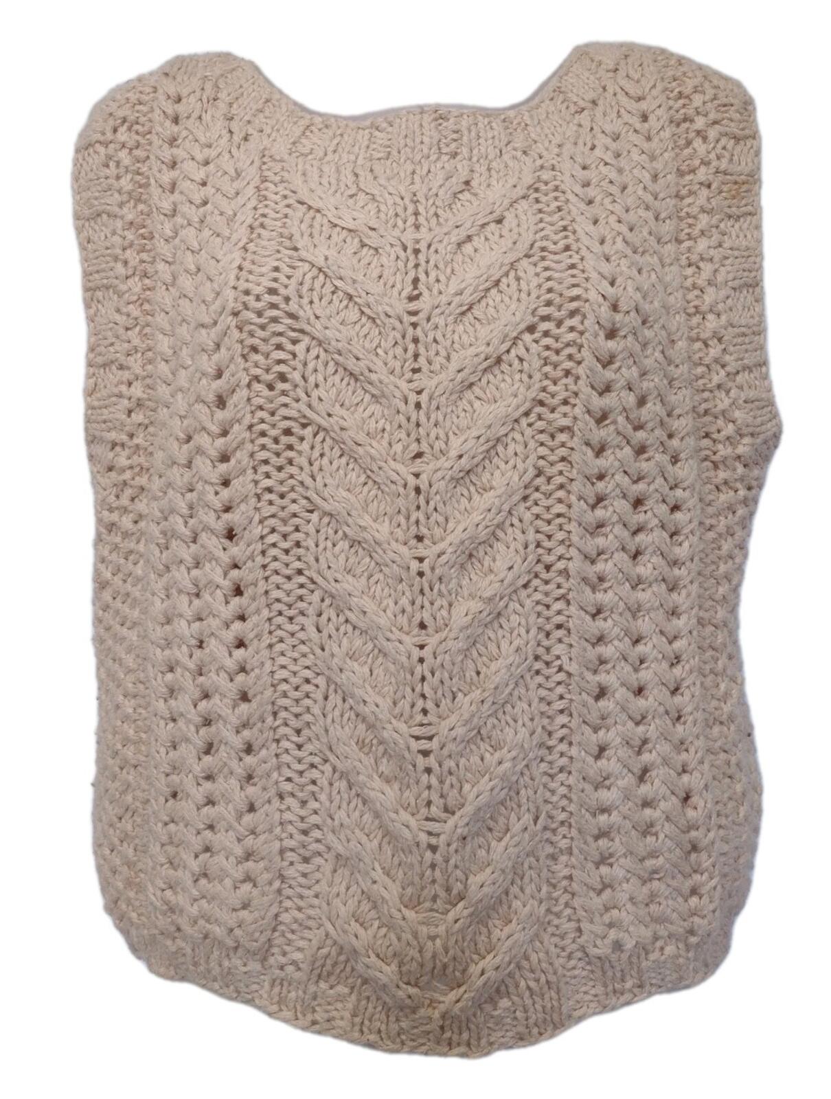 Jennifer Reed Hand Knit Silk Acrylic Vest Apricot Sleeveless Korea L 80s 90s