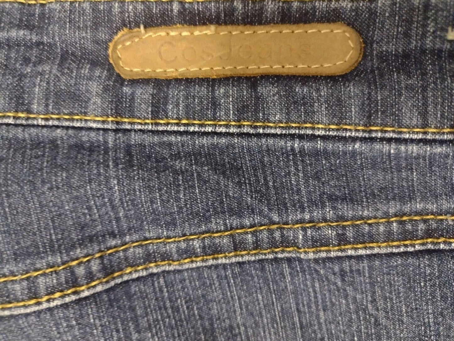 CosJeans Y2K Embroidered Rhinestone Denim Jeans Size 10 Missing Button