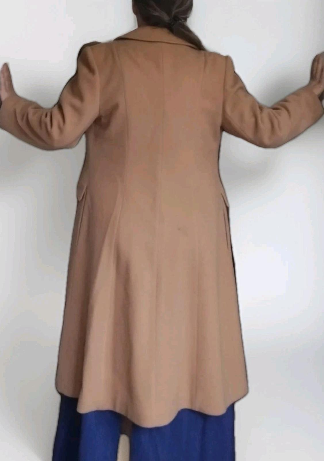 Vintage '80s Montello Mackintosh Wool Overcoat Tan Union Made W Sz 14