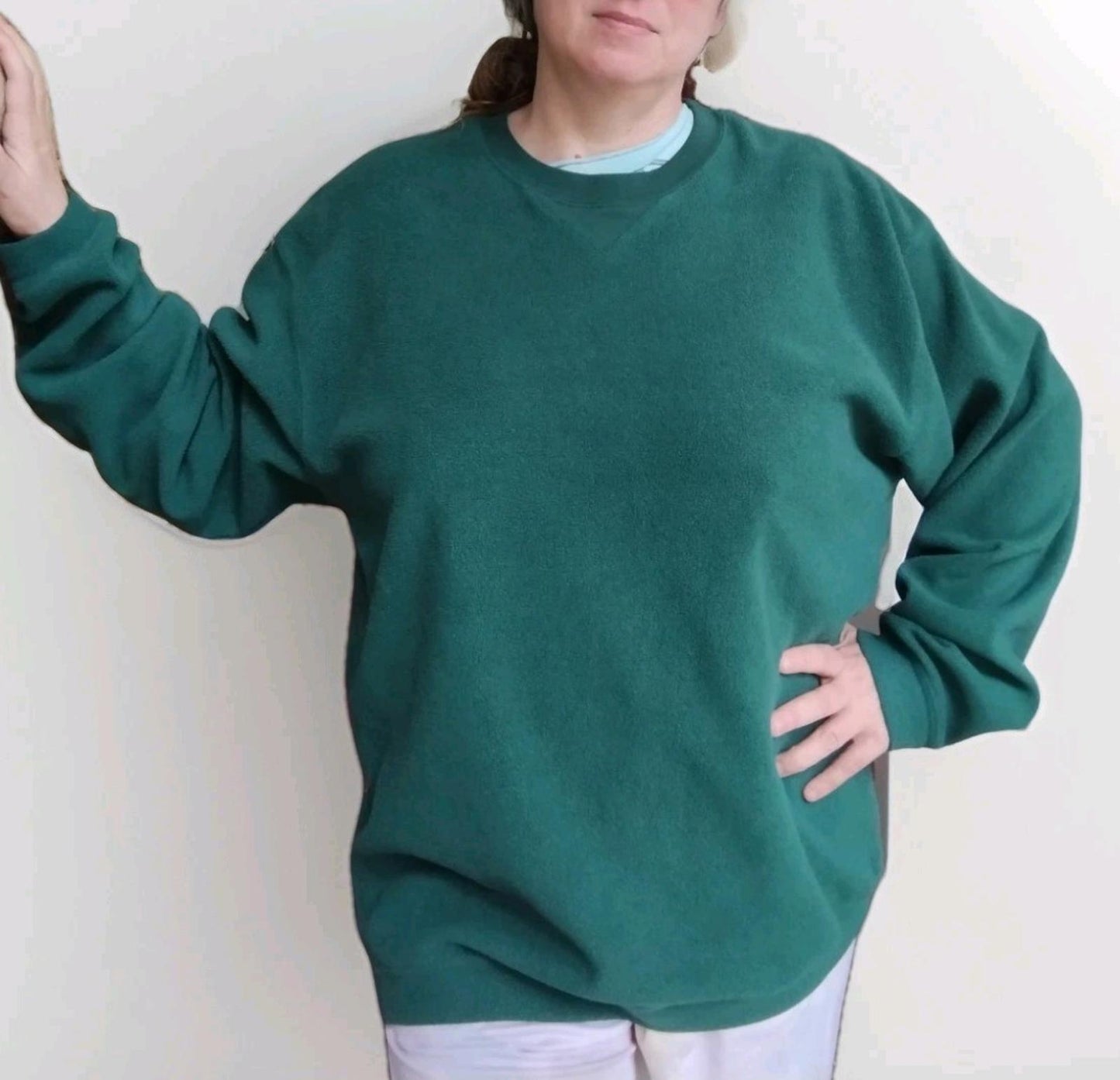 Vintage Woolrich Fleece Pullover Sweater Sherpa 90’s Outdoor Dark Pine Green XL