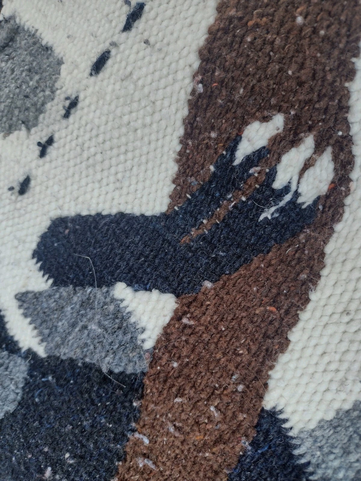 Vintage Mexican Handwoven Wool Blend Blanket Eagle Saltillo Serape Throw 76x42