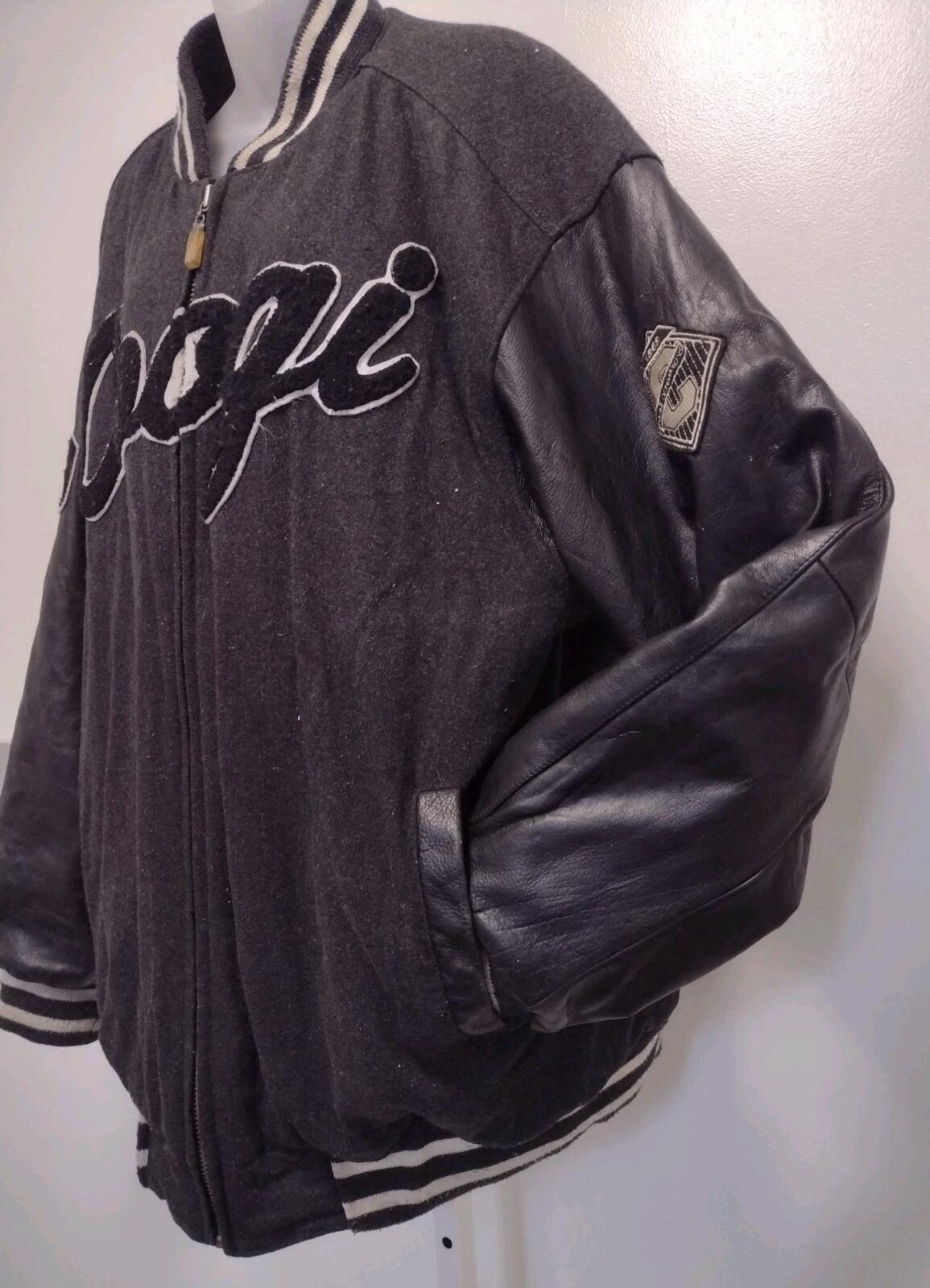 COOGI XXL Varsity Jacket Rainbow Stitch Script Logo Black