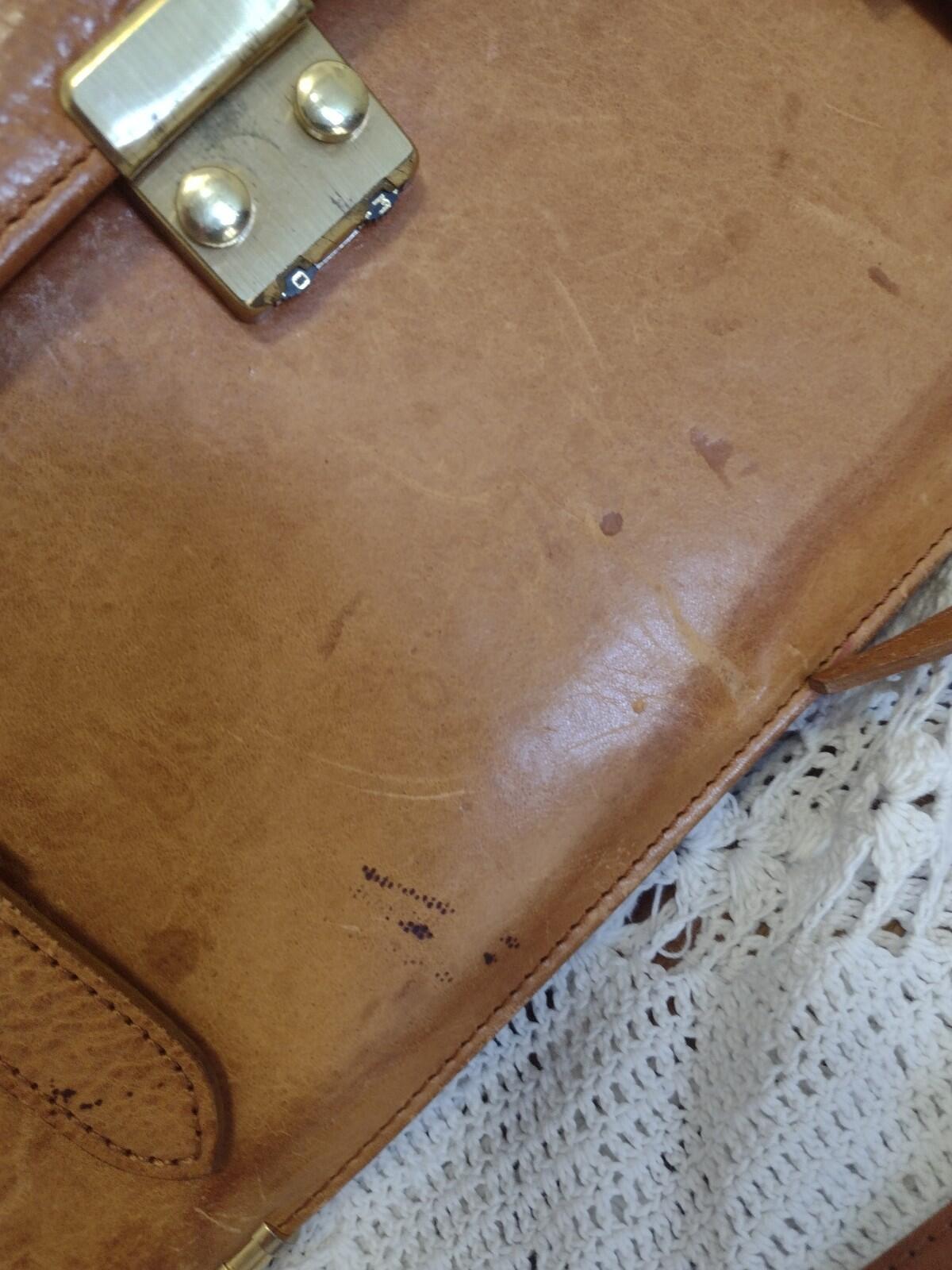 VTG 70s Leather Briefcase Patina Brown 16x12x5 Classic Workwear Executive Bag