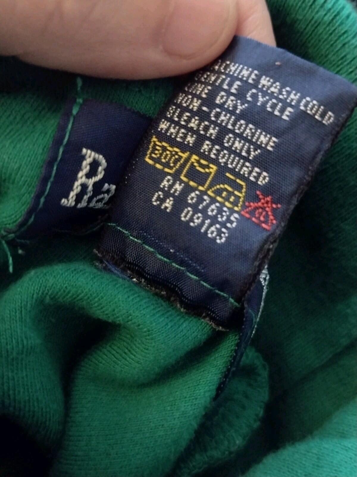 Ralph Lauren Green Turtleneck Shirt L USA Red Pony 90s Preppy Minimalist