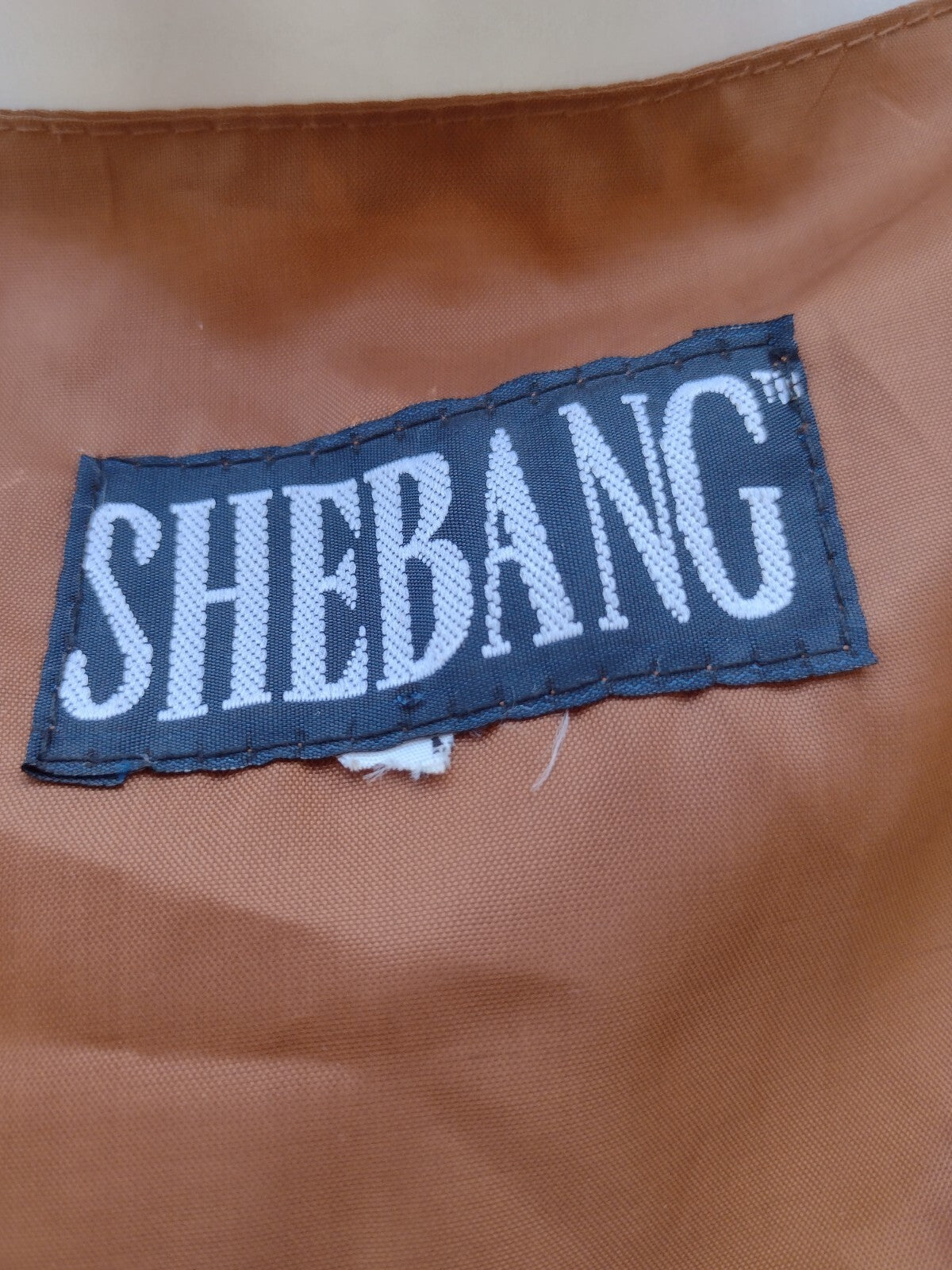Shebang Suede Leather Vest Vintage 90s Women XL Cognac Brown Western Boho