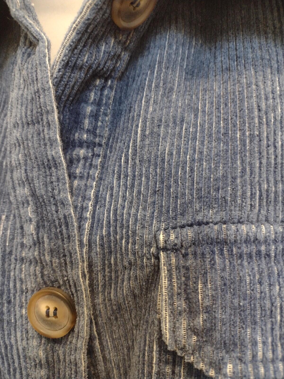 Avec Les Filles Cropped Corduroy Jacket L Shacket Blue Cute Cotton Top
