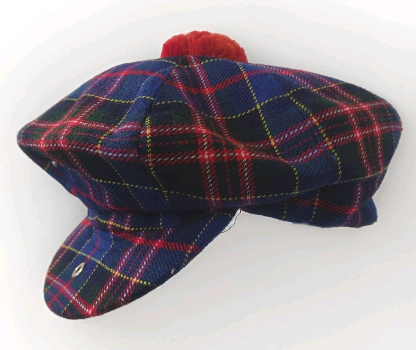 Vintage 50s Shandon Headwear Tartan Wool Tam Balmoral Hat Red Toorie 7 1/4 59