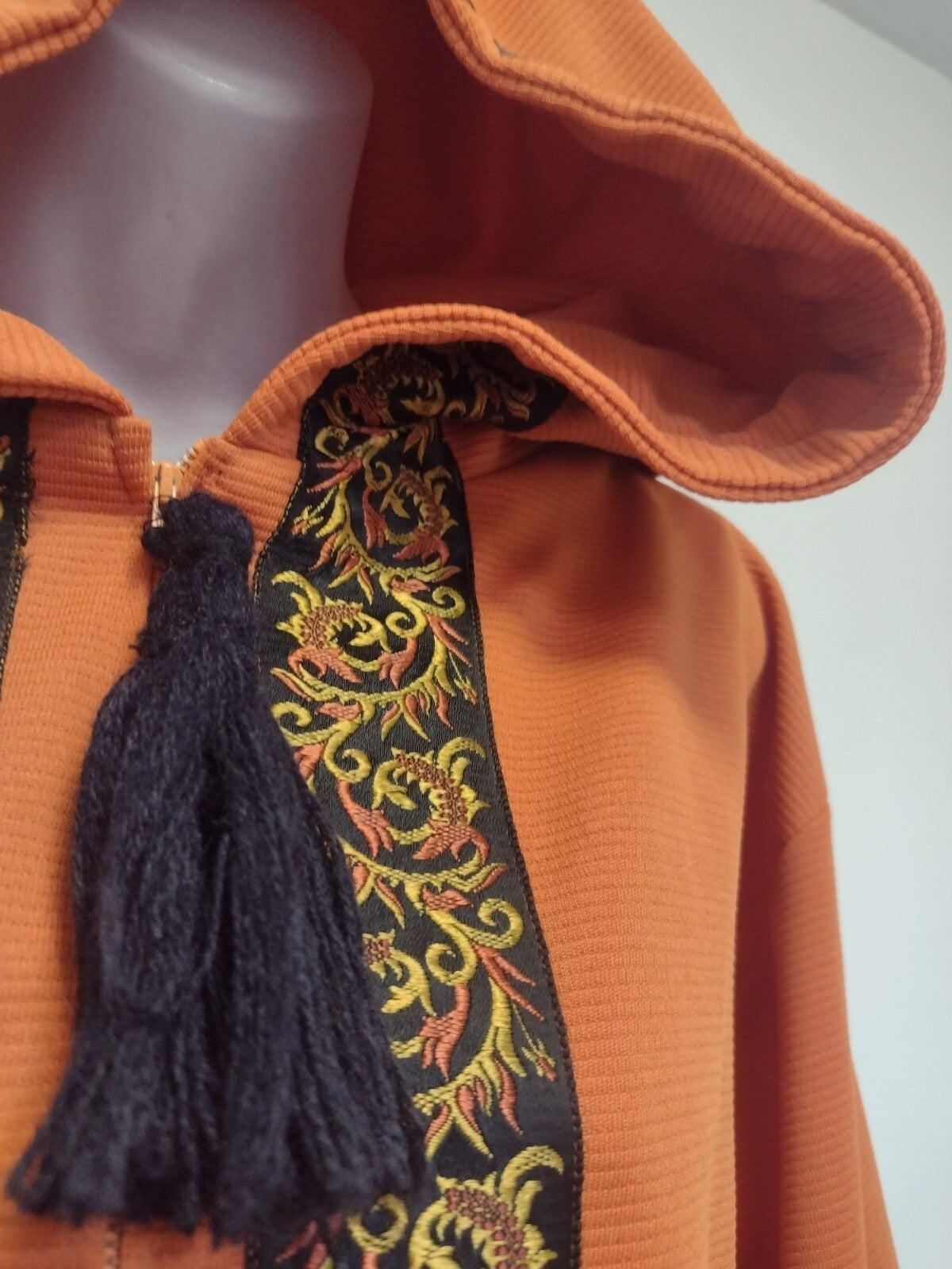 Vintage 70s Handmade Medieval Hooded Robe Caftan Renaissance LARP Wizard Maxi M