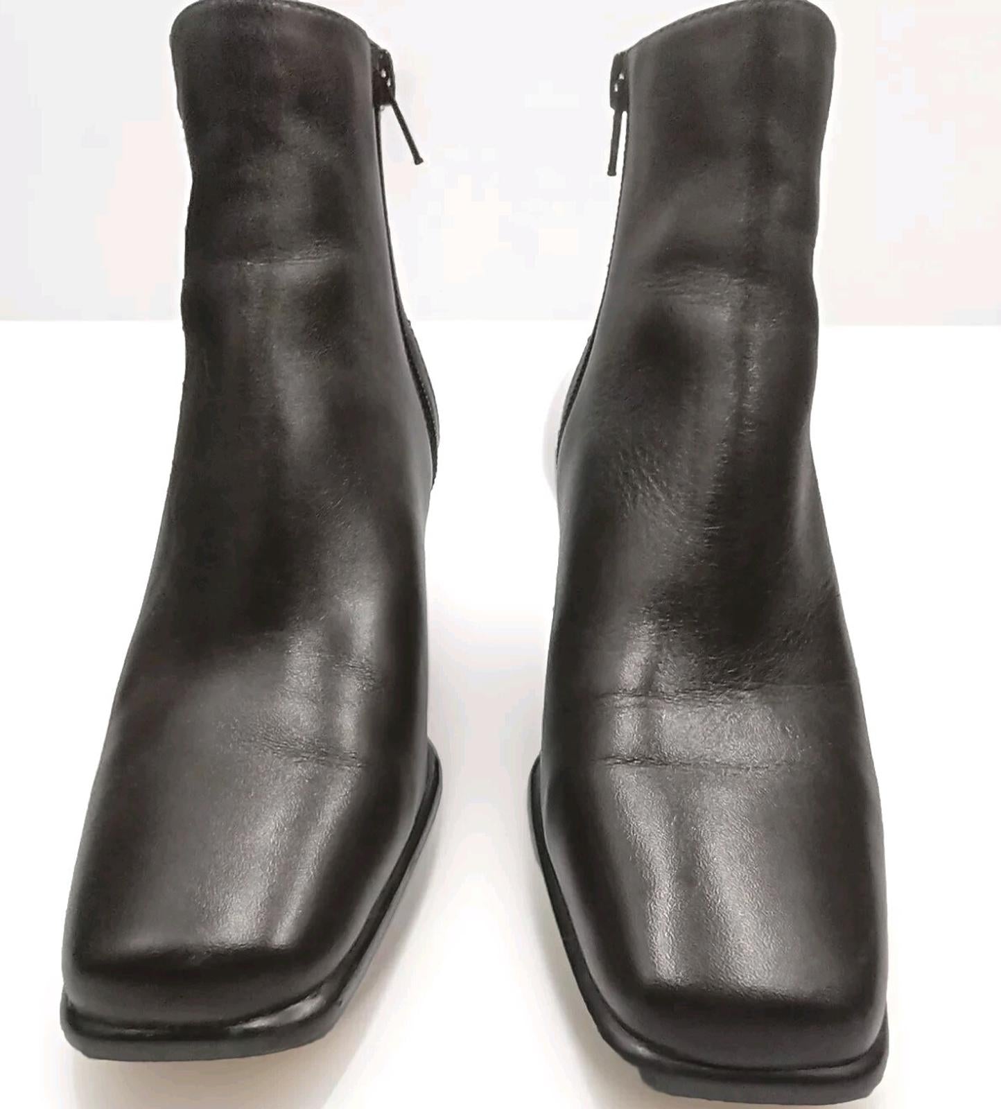 Nicole Dark Brown Boot Packard Leather side Button design/side zip- 6 M