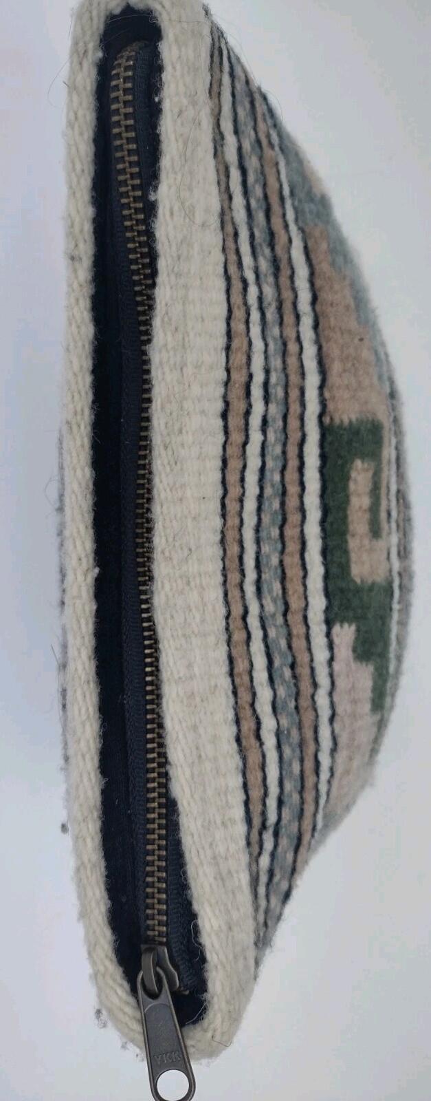 MZ Fair Trade Oaxaca Wool Pouch Handmade Zapotec Artisan Bag Boho Case